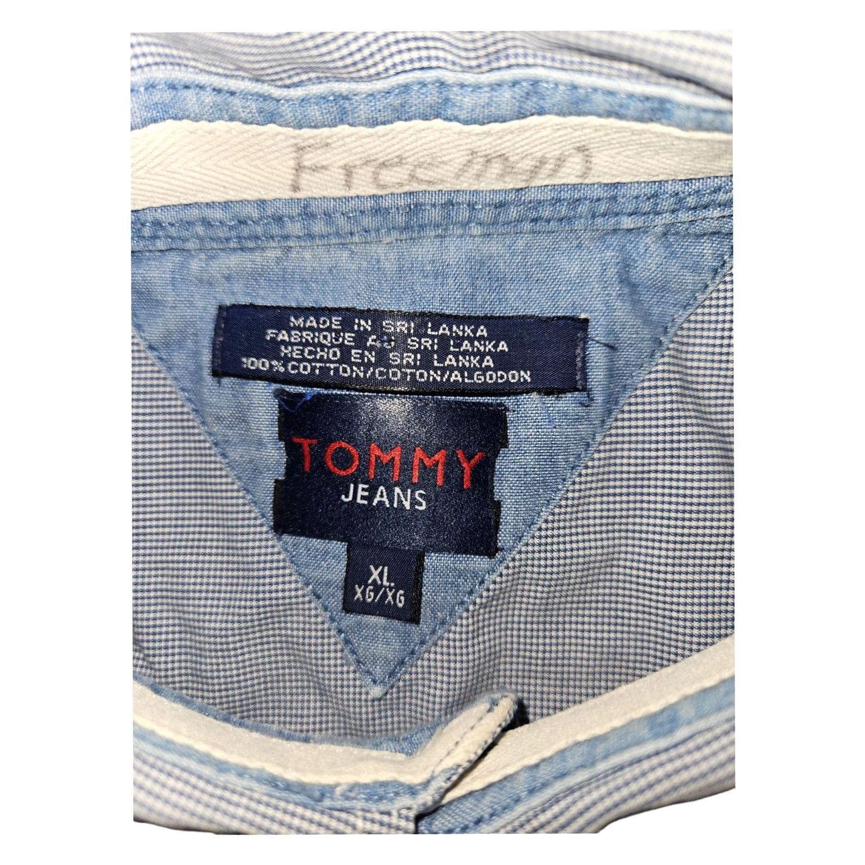 Vintage VINTAGE Tommy Jeans Shirt XL Blue Check 90's Y2K Long Sleeve Button Up Men's Size US XL / EU 56 / 4 - 2 Thumbnail