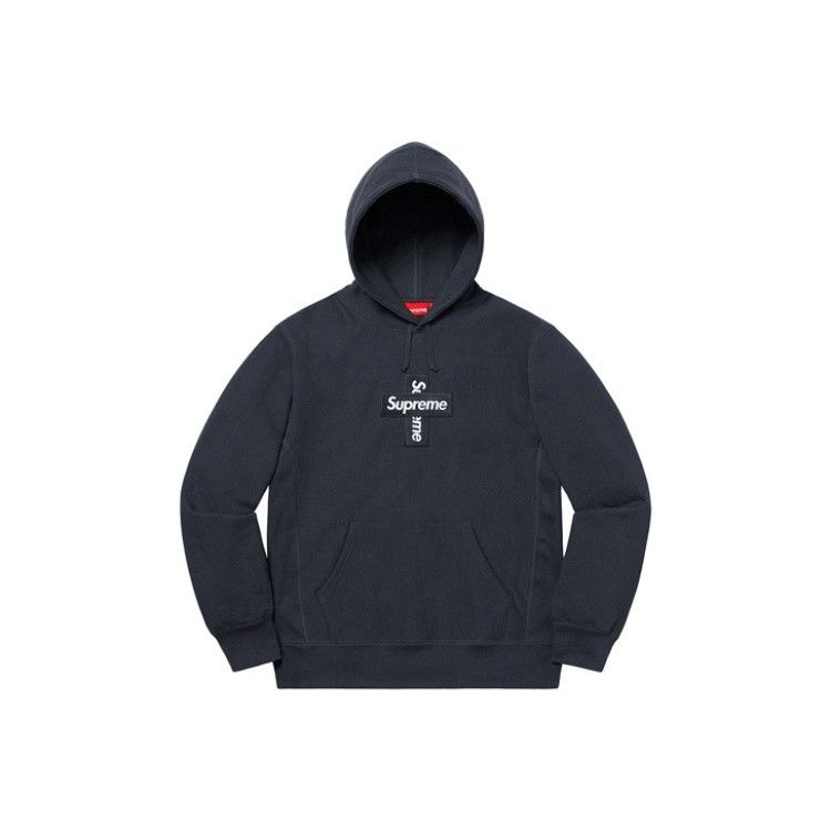 Supreme Supreme Cross Box Logo Hoodie Navy Size L Size US L / EU 52-54 / 3 - 1 Thumbnail