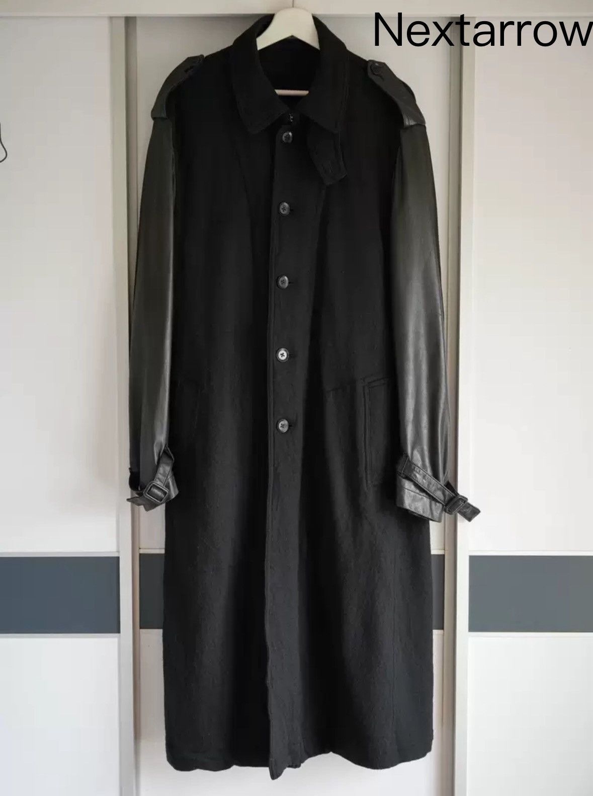 Yohji Yamamoto Yohji Yamamoto 12aw Leather Sleeve Belt Coat Size US L / EU 52-54 / 3 - 1 Thumbnail