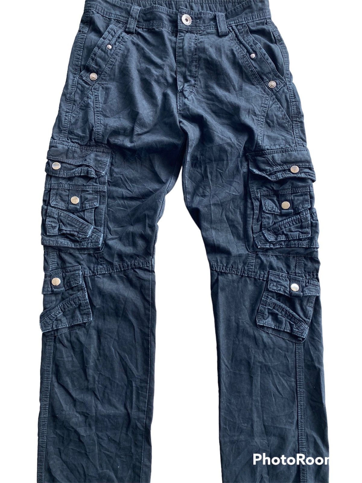 Japanese Brand × Tornado Mart Japan Avantgarde Black Punk Multi Pocket Cargo Pant Size US 29 - 3 Thumbnail
