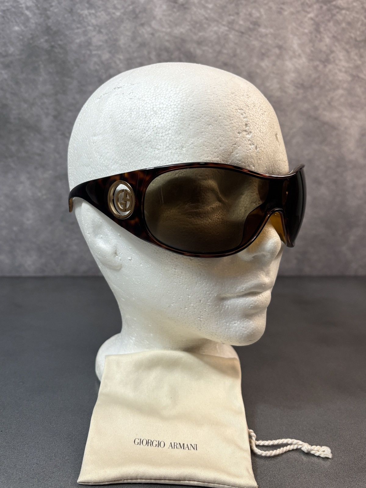 2000s Giorgio Armani Sunglasses GA 340/S Oversized Wrap Y2K
