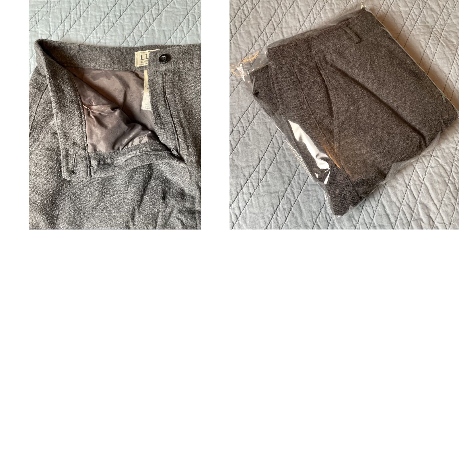 Vintage VINTAGE L.L.Bean Skirt Womens Midi Gray Flannel Lined Preppy Classic Fit Straight 10 Reg Size 32" / US 10 / IT 46 - 9 Thumbnail