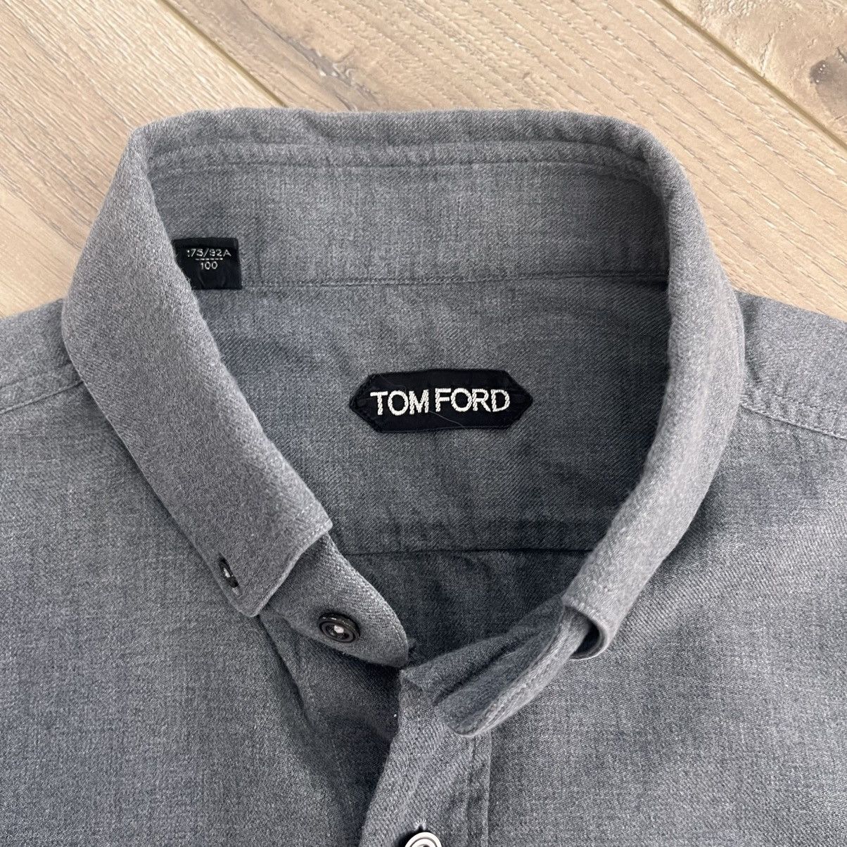 Tom Ford Tom Ford Grey Soft Cotton Shirt Size US L / EU 52-54 / 3 - 2 Thumbnail