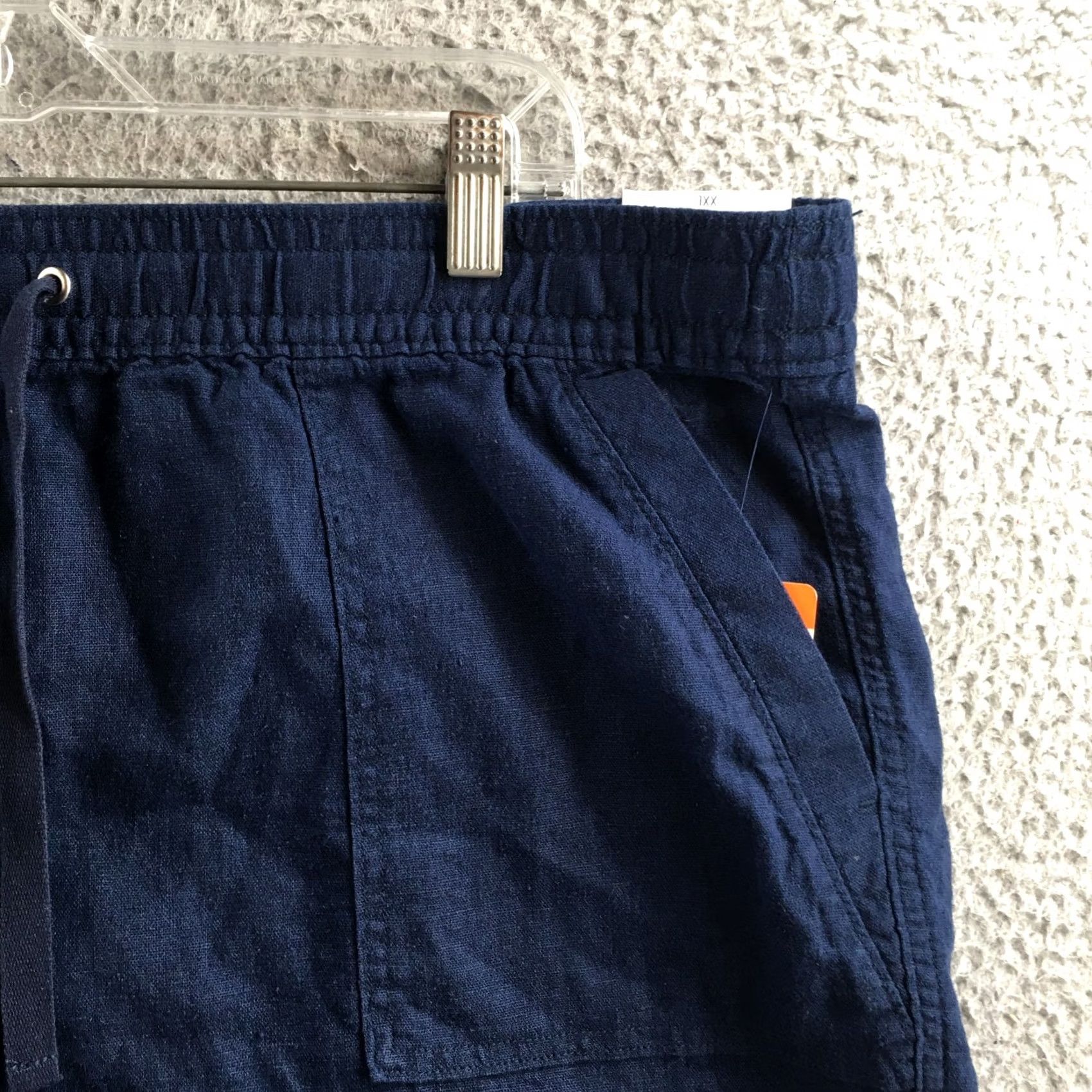 Nautica Nautica Shorts Womens 2XL Blue Summer Linen Blend Drawstring Waist Pockets NWT Size 40" / US 18 - 3 Thumbnail