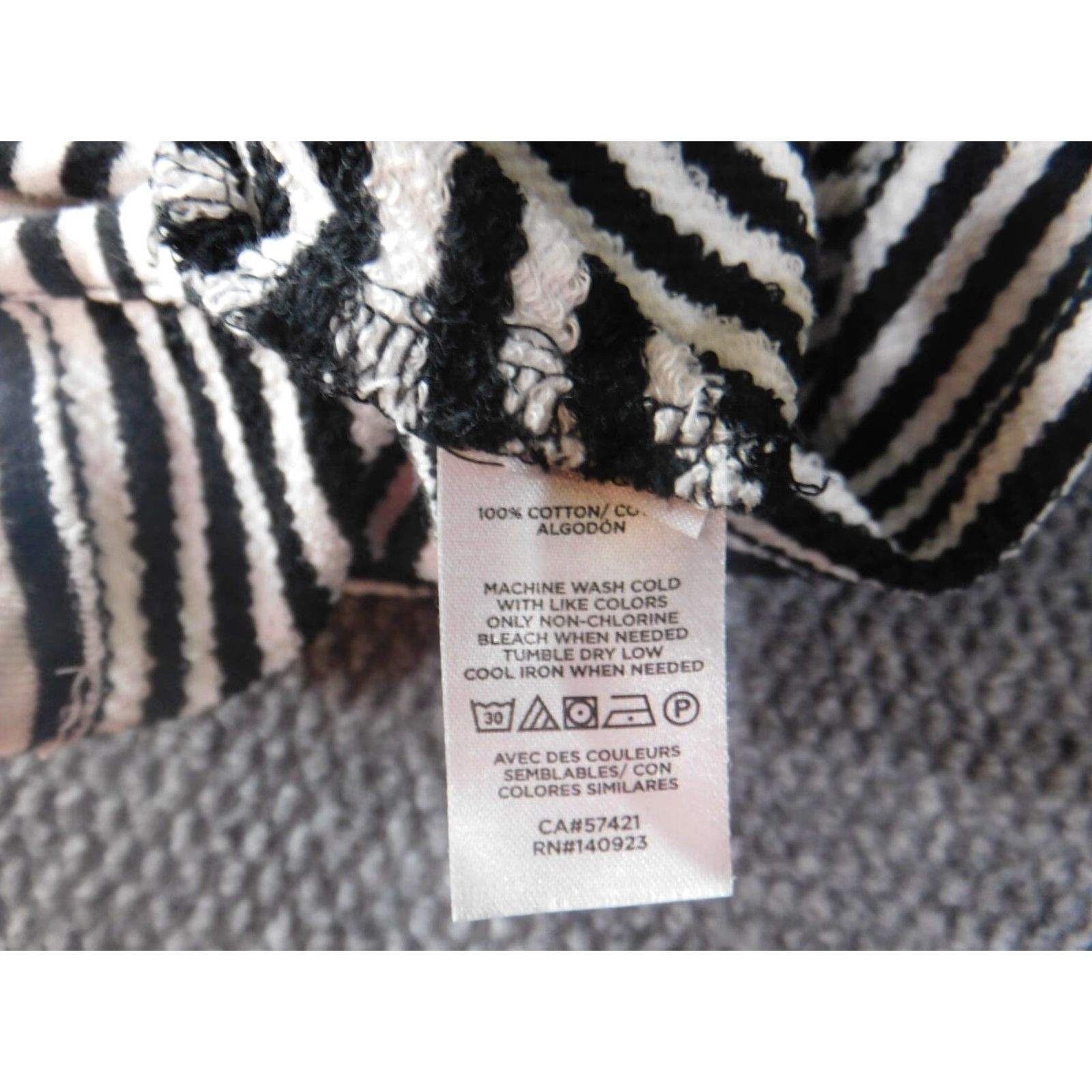 Loft LOFT Sweater Womens Medium White Knit Pullover Striped Rib Knit Crew Neck Slim Stretch Casual Vintage: No Size M / US 6-8 / IT 42-44 - 6 Thumbnail