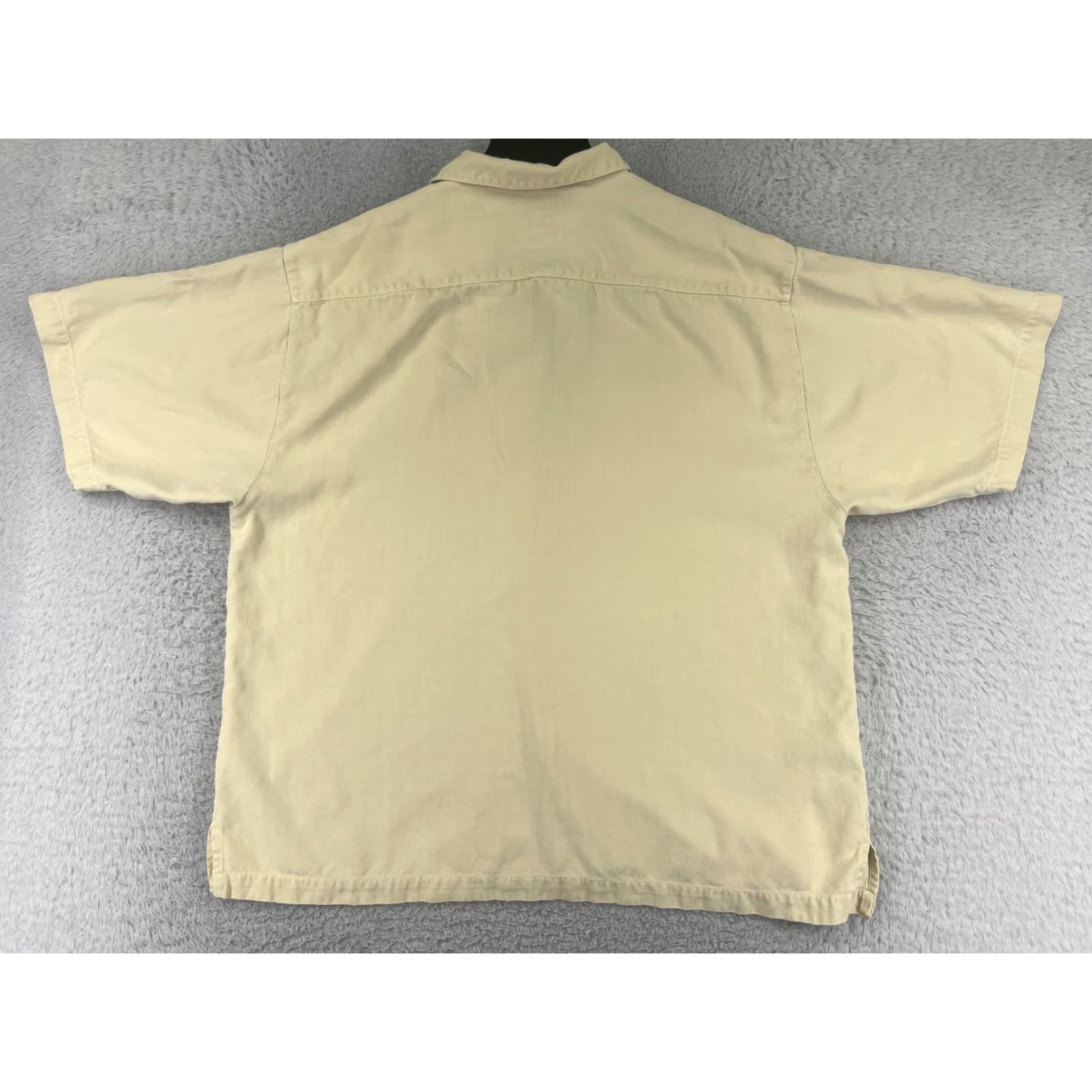 Tommy Bahama Tommy Bahama Shirt Men Extra Large Yellow Herringbone 100% Silk Button Up Hawaii Size US XL / EU 56 / 4 - 2 Thumbnail