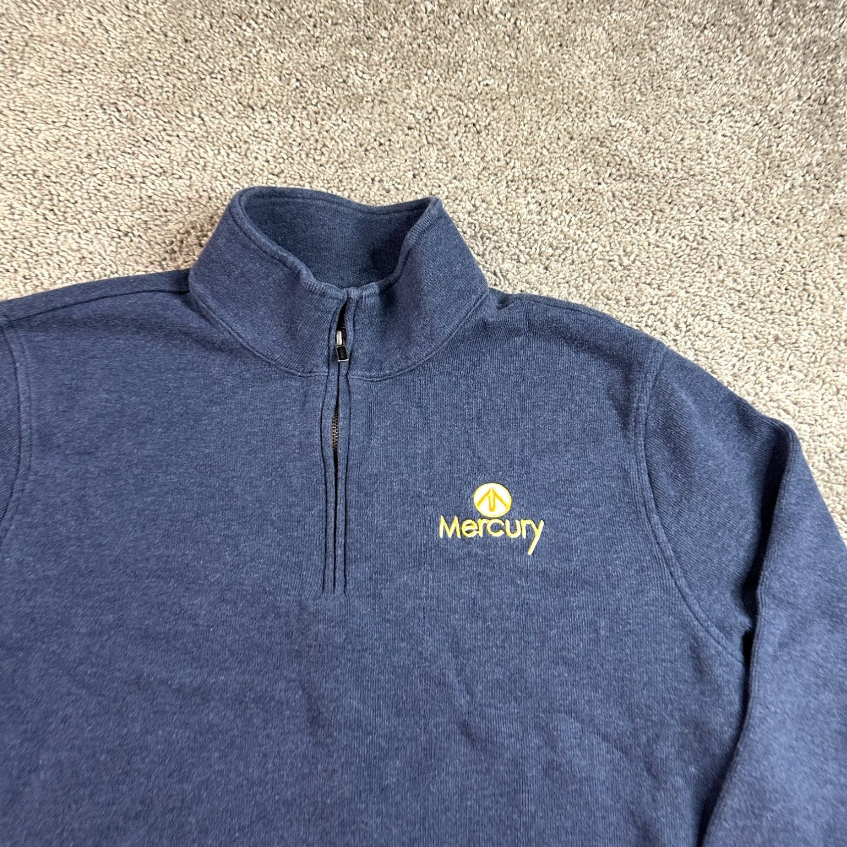 Vintage L.L. Bean Sweater Mens XL Blue Cotton Long Sleeve 1/4 Zip Pullover Size US XL / EU 56 / 4 - 3 Thumbnail