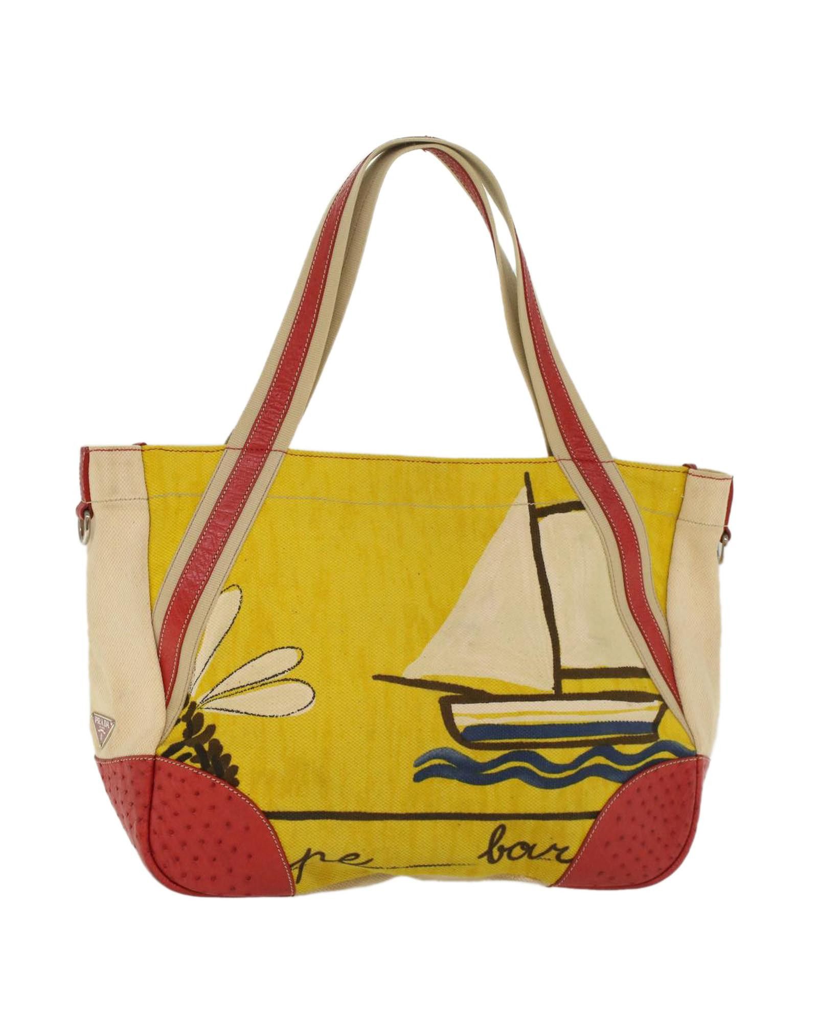 image of Prada Multicolor Canvas Tote Bag, Women's