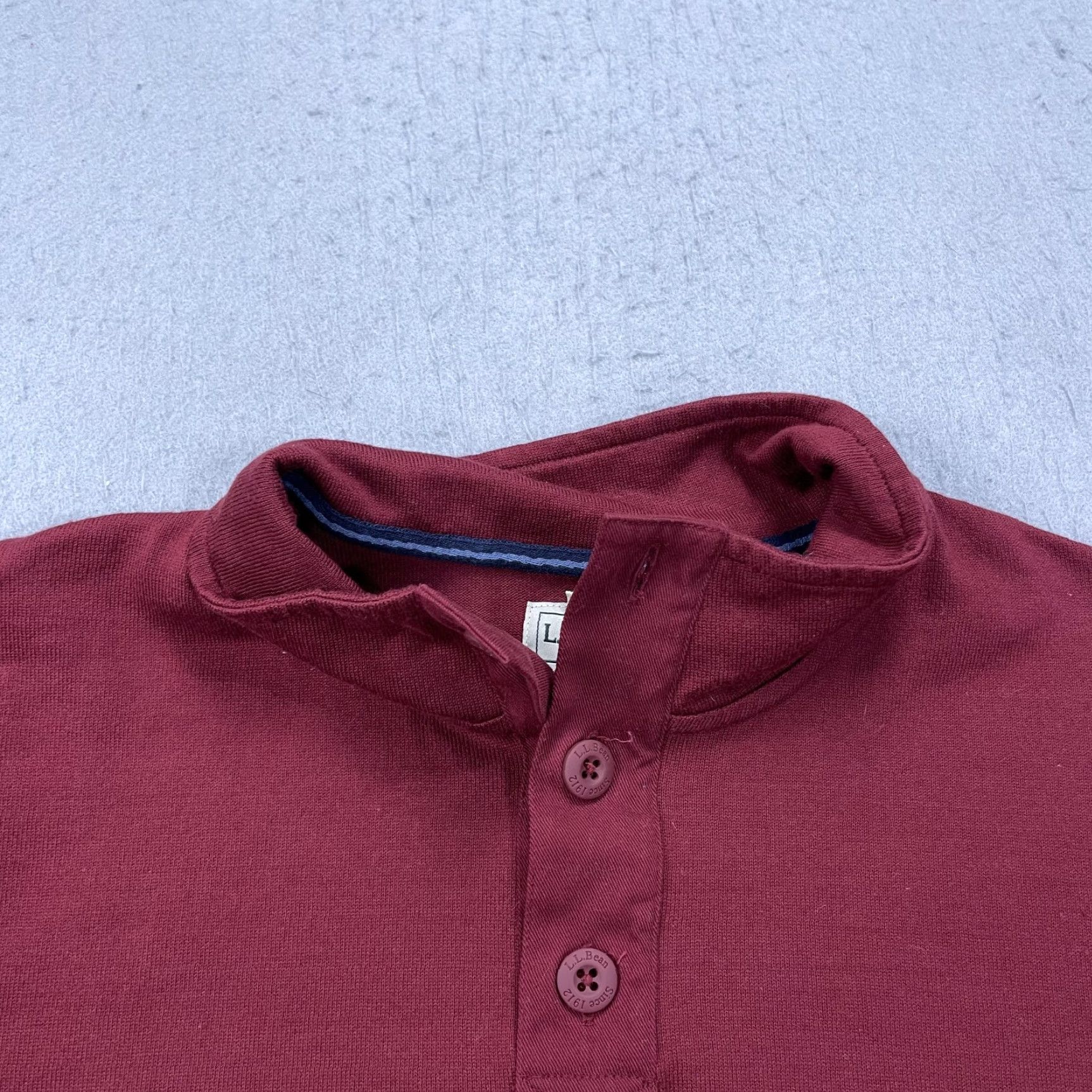 Vintage LL Bean Polo Shirt Mens Medium Red Striped Mockneck Rugby Long Sleeve Cotton Size US M / EU 48-50 / 2 - 4 Thumbnail