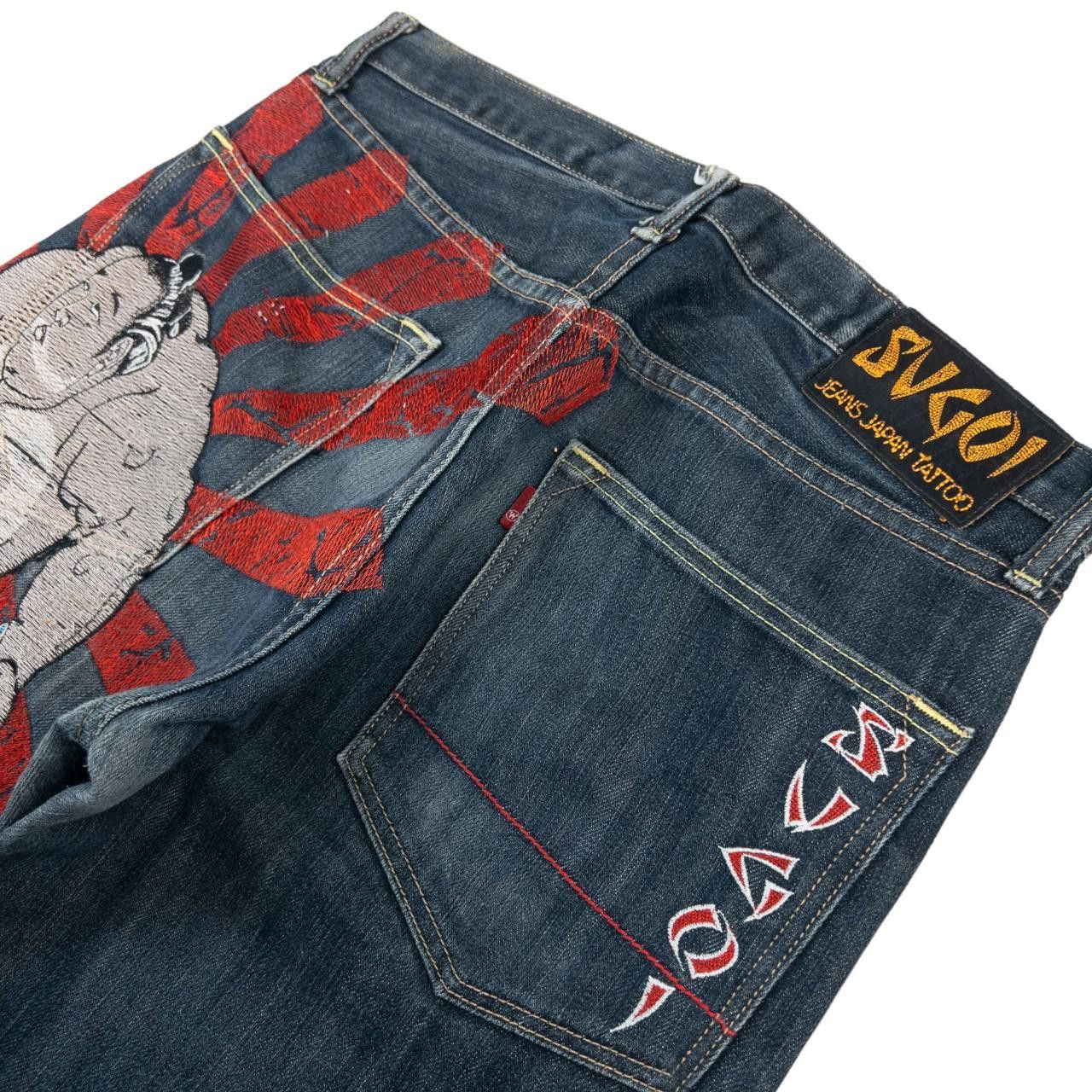 Other Vintage Sugoi Japanese Embroidered Denim Jeans Size W32 Size US 32 / EU 48 - 5 Thumbnail