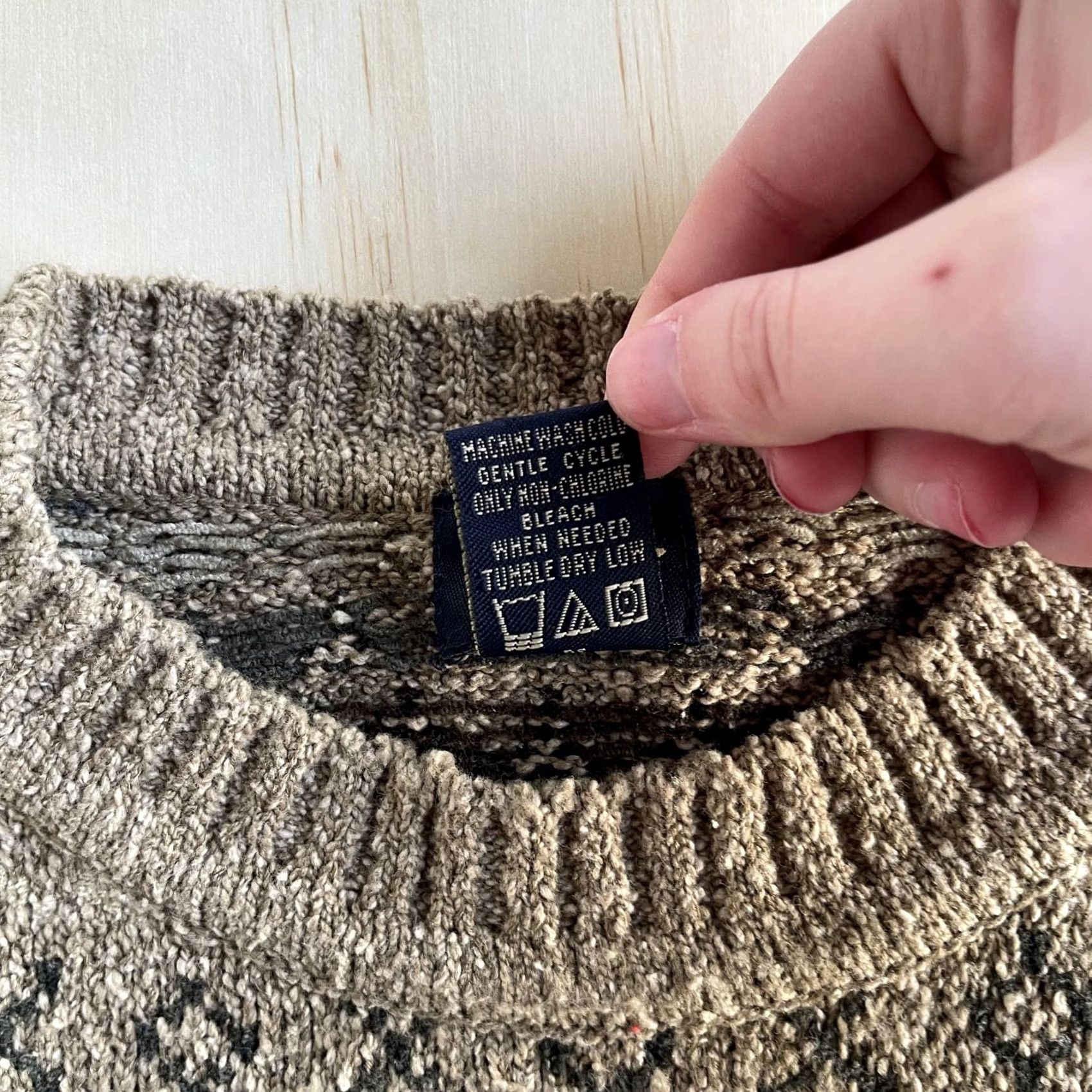Dockers VINTAGE Dockers Sweater Mens Large Beige Fair Isle Crewneck Knit Pullover Casual Size US L / EU 52-54 / 3 - 4 Thumbnail