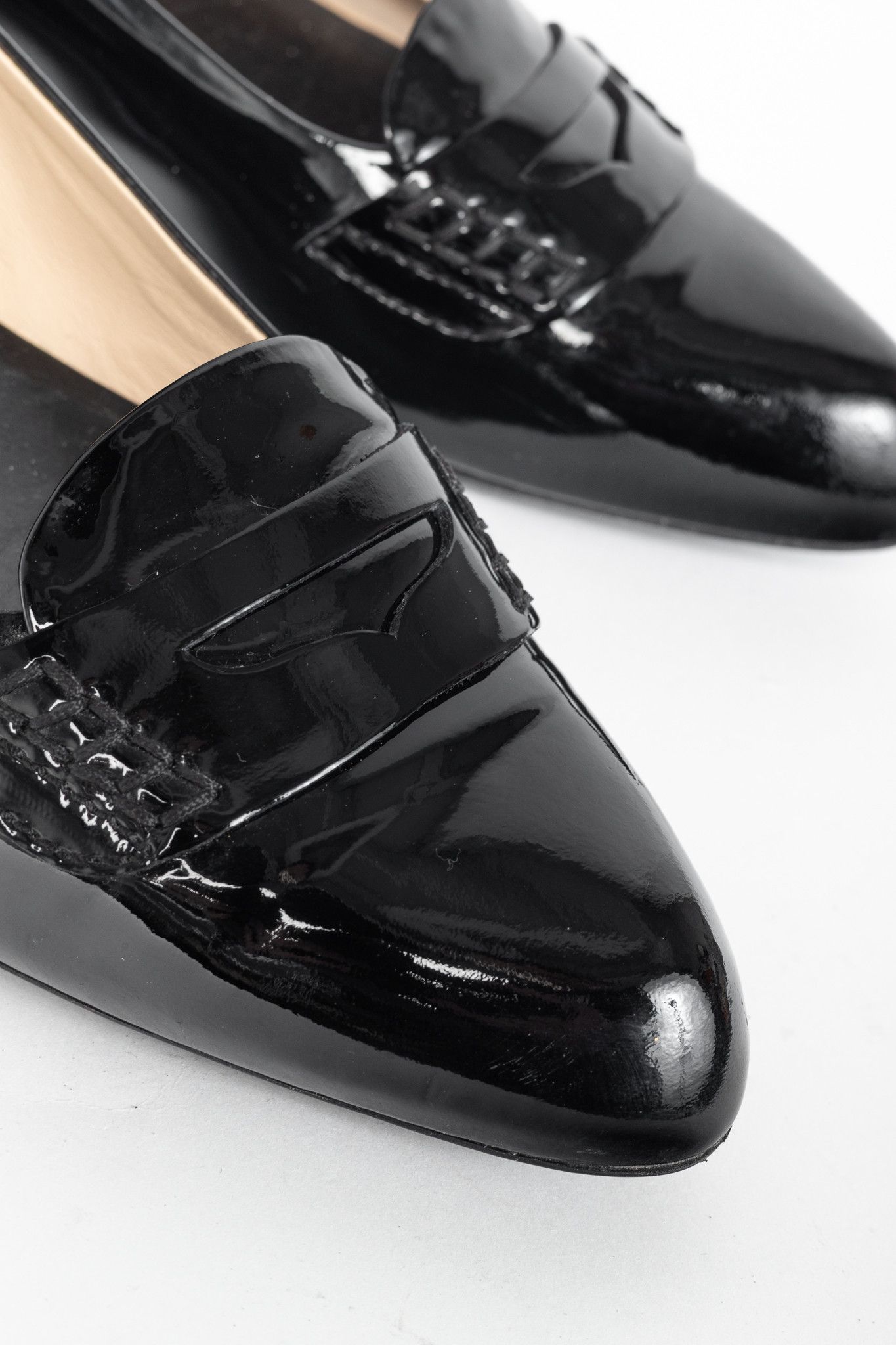 Tod's Tod’s Black Patent-Leather Pointed-Toe Penny Loafers Size US 6.5 / IT 36.5 - 7 Thumbnail