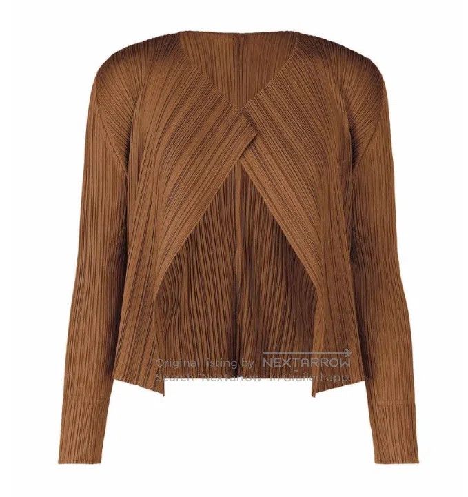 Issey Miyake Issey Miyake Brown Short Cardigan Size L / US 10 / IT 46 - 1 Thumbnail