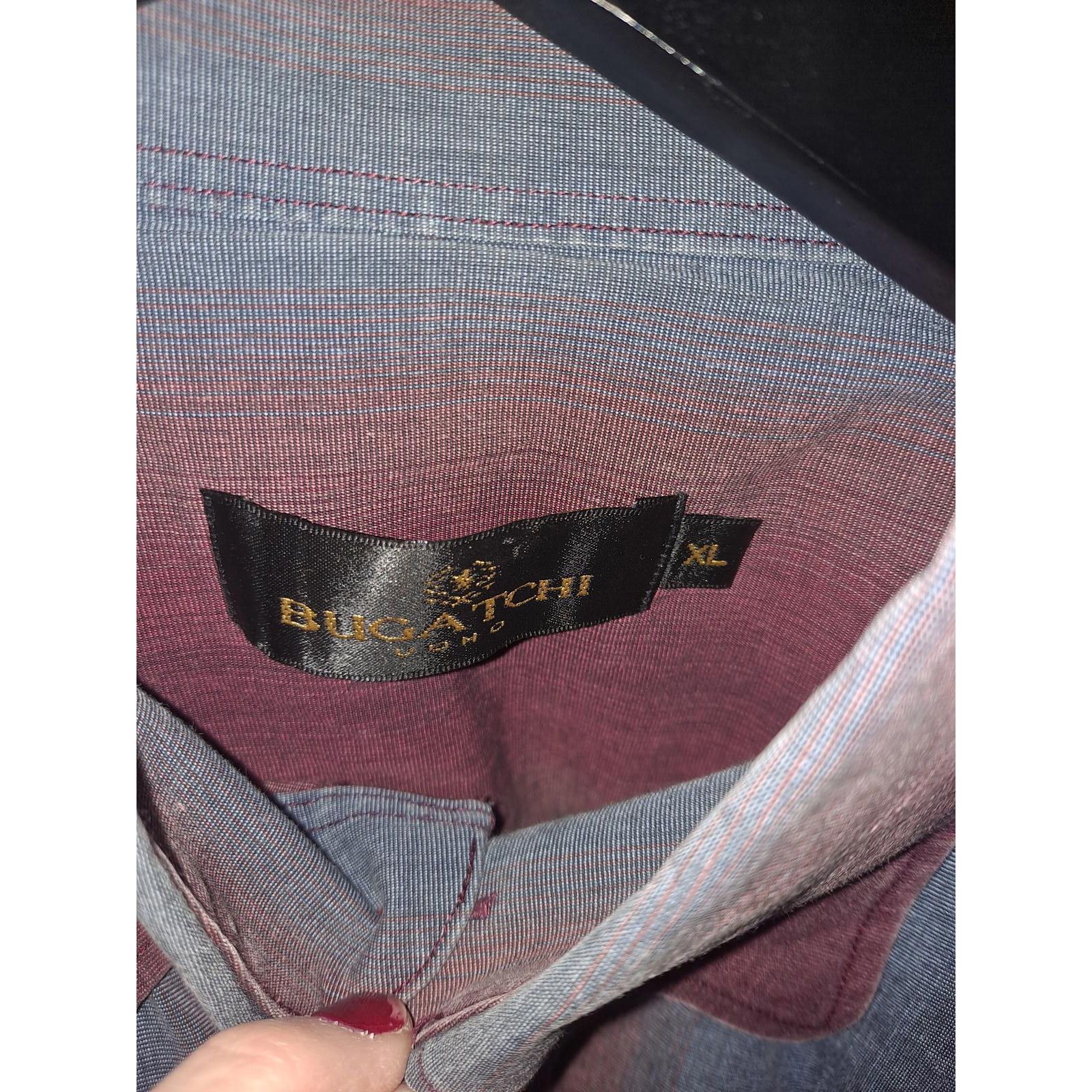 BUGATCHI Bugatchi Blue and Red Striped Button Up Long Sleeve Shirt Si Size US XL / EU 56 / 4 - 3 Thumbnail
