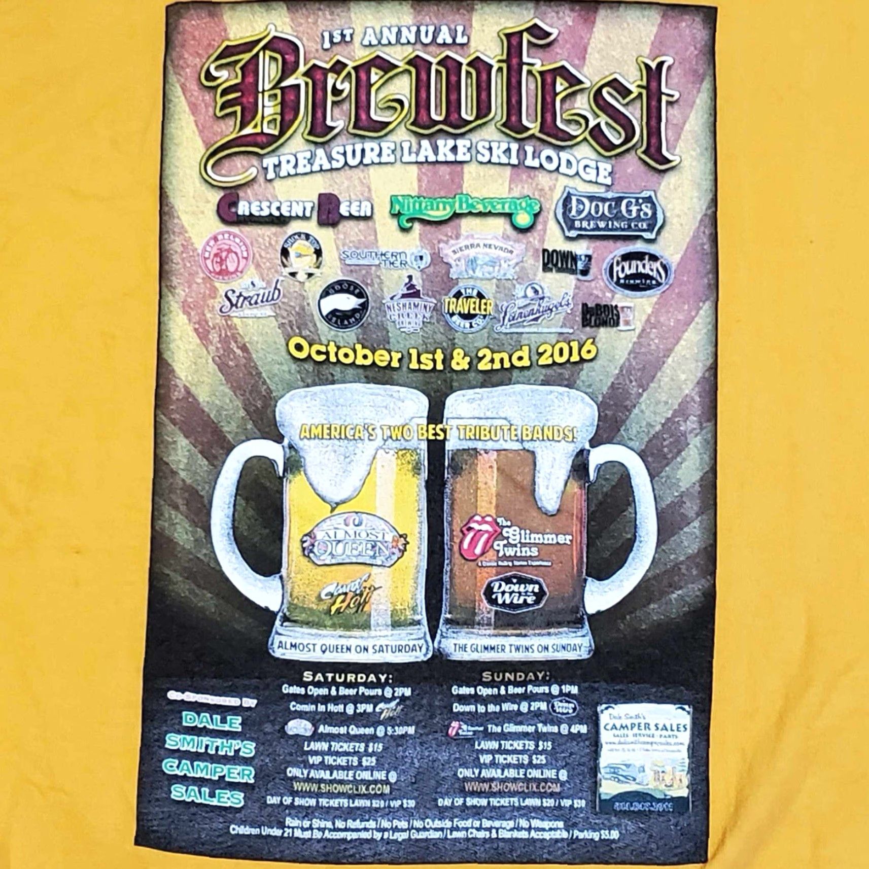 Gildan FIRST Original Brewfest T Shirt Treasure Lake Ski Lodge Dubois PA XL RARE Size US XL / EU 56 / 4 - 3 Thumbnail