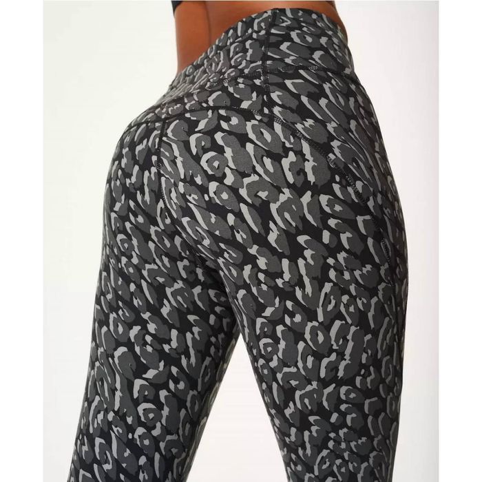 Sweaty Betty Power 7/8 Workout Leggings In Black Tonal Leopard Print