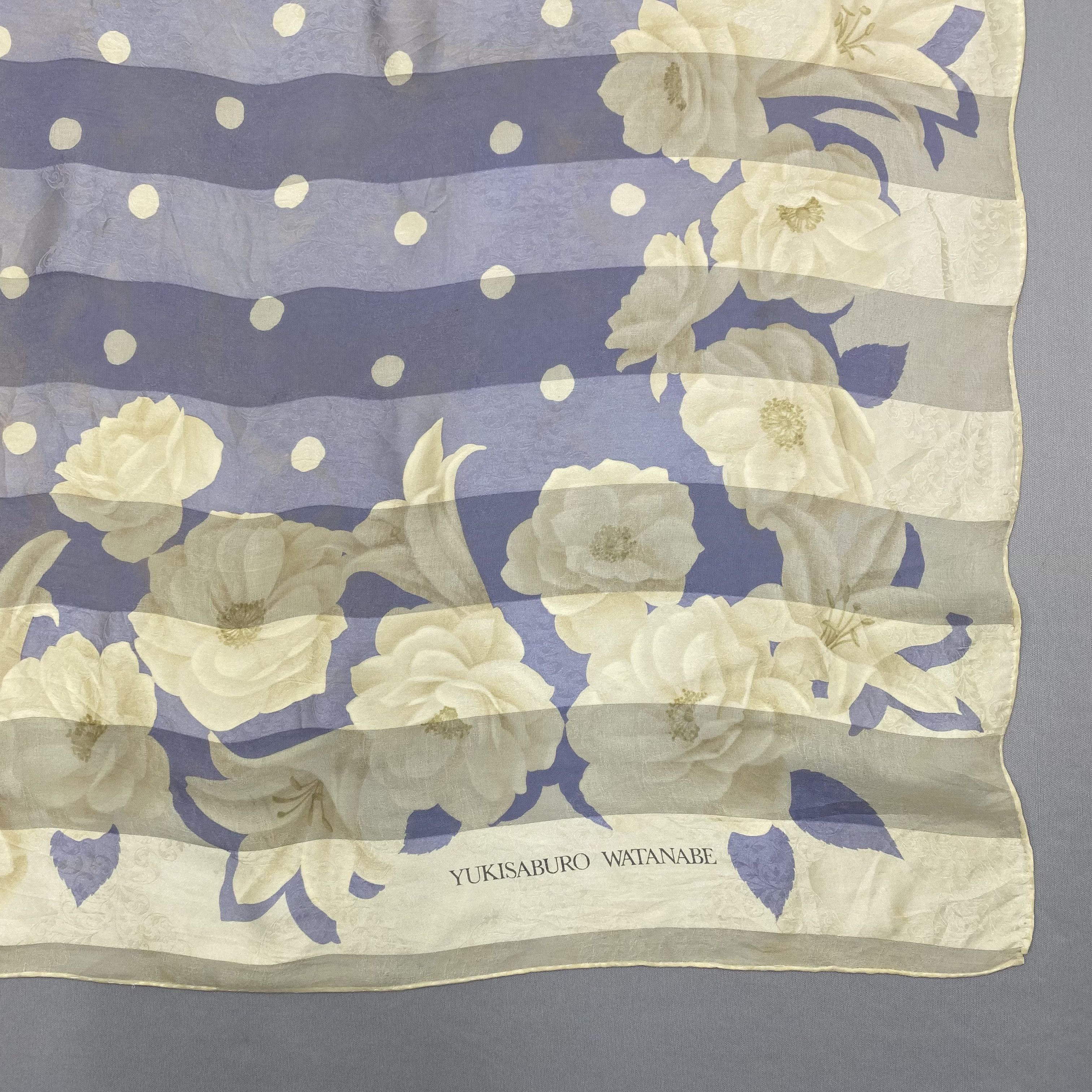 Japanese Brand Vintage Yukisaburo Watanabe SILK Scarf Twill Wraps Scarves Size ONE SIZE - 5 Thumbnail