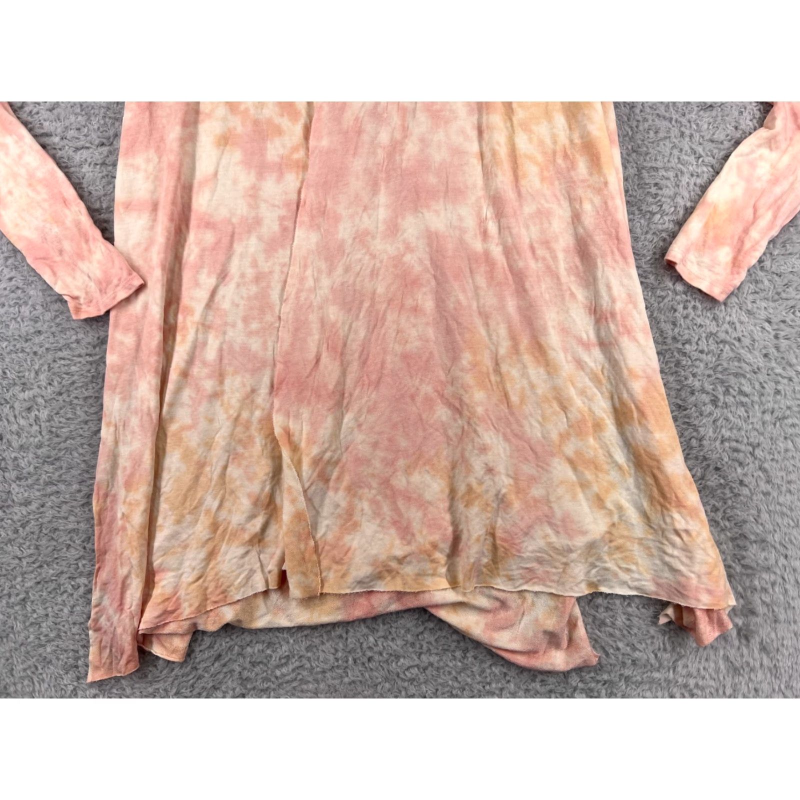 Vintage LA Made Sweater Cardigan Womens Small Orange Long Sleeve V-Neck Lightweight Ruffle Jersey Modal Size S / US 4 / IT 40 - 6 Thumbnail