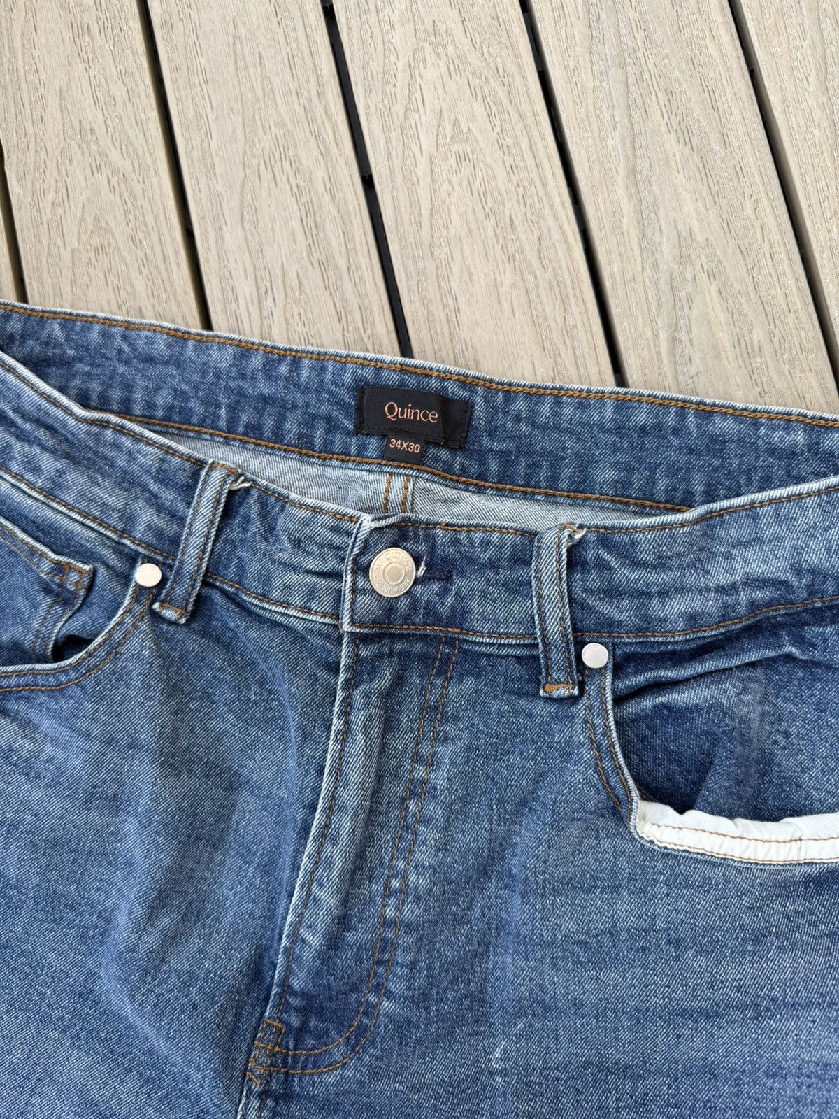 Quince Quince Premium Stretch Denim Jeans Medium Wash Size 34x30 Size US 34 / EU 50 - 3 Thumbnail