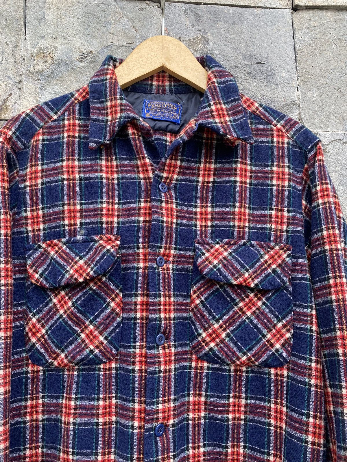 Pendleton 60s Pendleton Board Shirt Plaid Virgin Wool Loop Collar Size US M / EU 48-50 / 2 - 3 Thumbnail