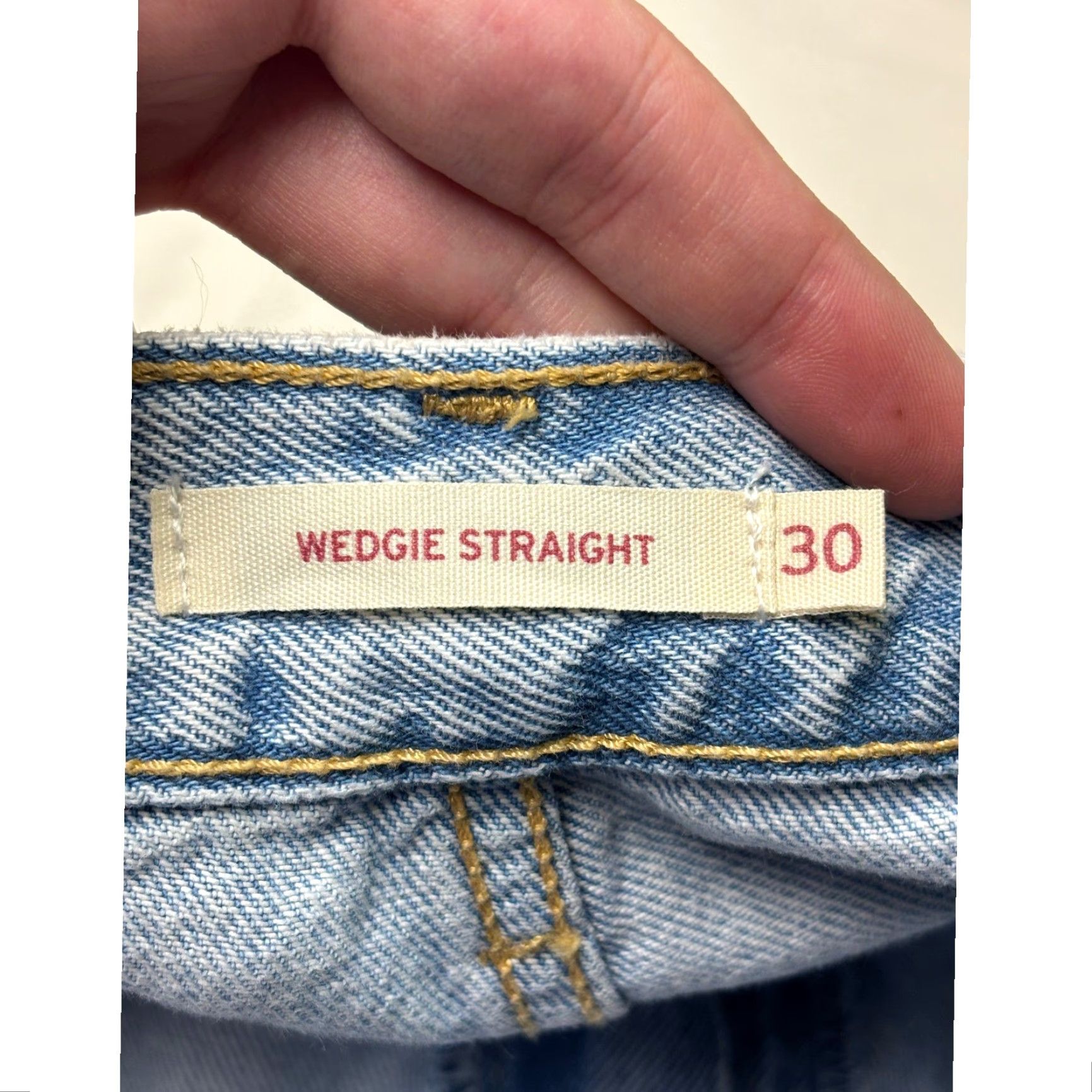 Levi's NWT Levi's Wedgie Straight Jeans Womens 31 Light Wash Distressed 5-Pocket High Rise 100% Cotton Denim Modern Grunge 28 Inseam Size 24" / US 00 / IT 34 - 5 Thumbnail
