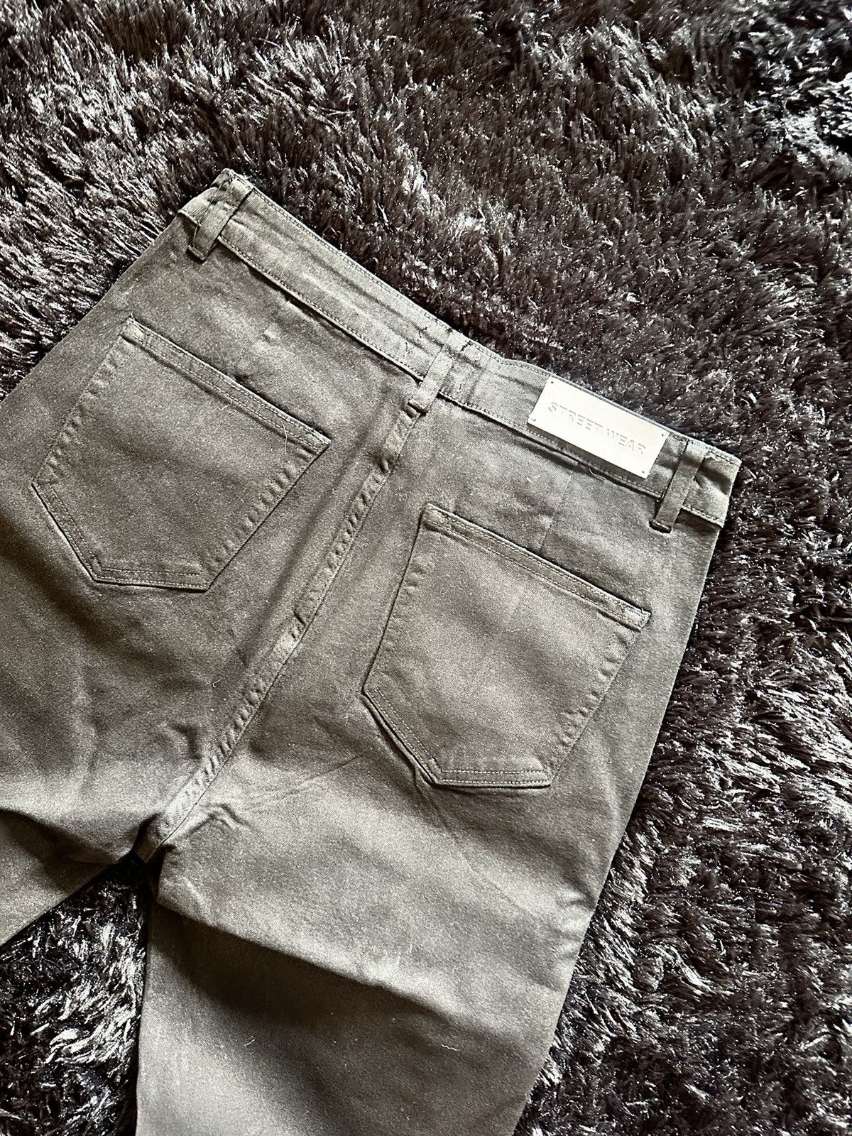 Japanese Brand black flared slightly waxed denim Size US 30 / EU 46 - 4 Thumbnail