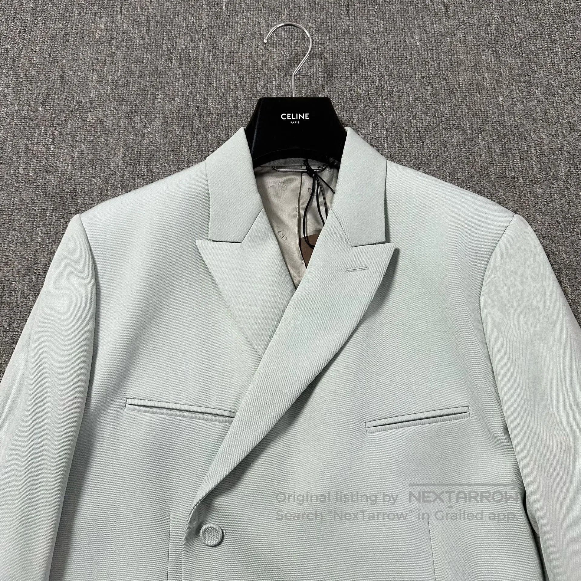 Dior Dior Man Haze Blue Peak Lapel Wool Blazer. Size US L / EU 52-54 / 3 - 2 Thumbnail