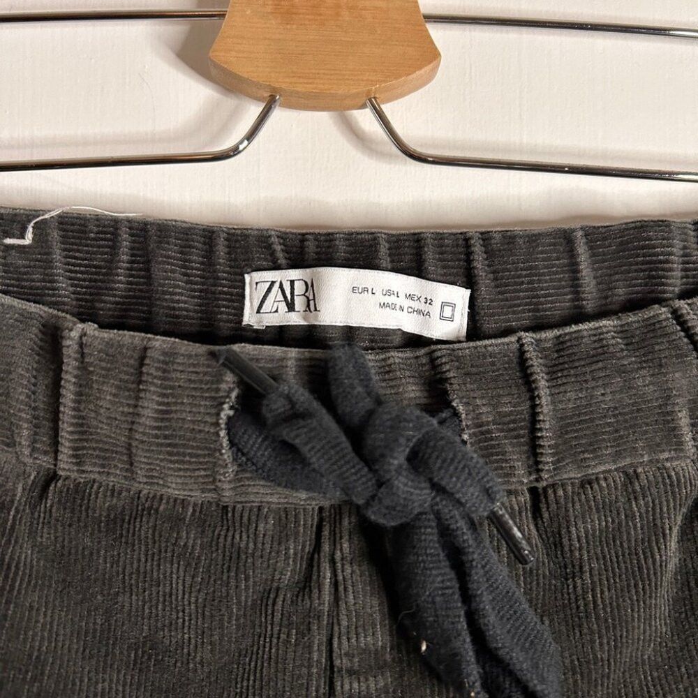 Zara Men’s Zara Grey Corduroy Pants with Elasticized Waist and A Size US 29 - 3 Thumbnail