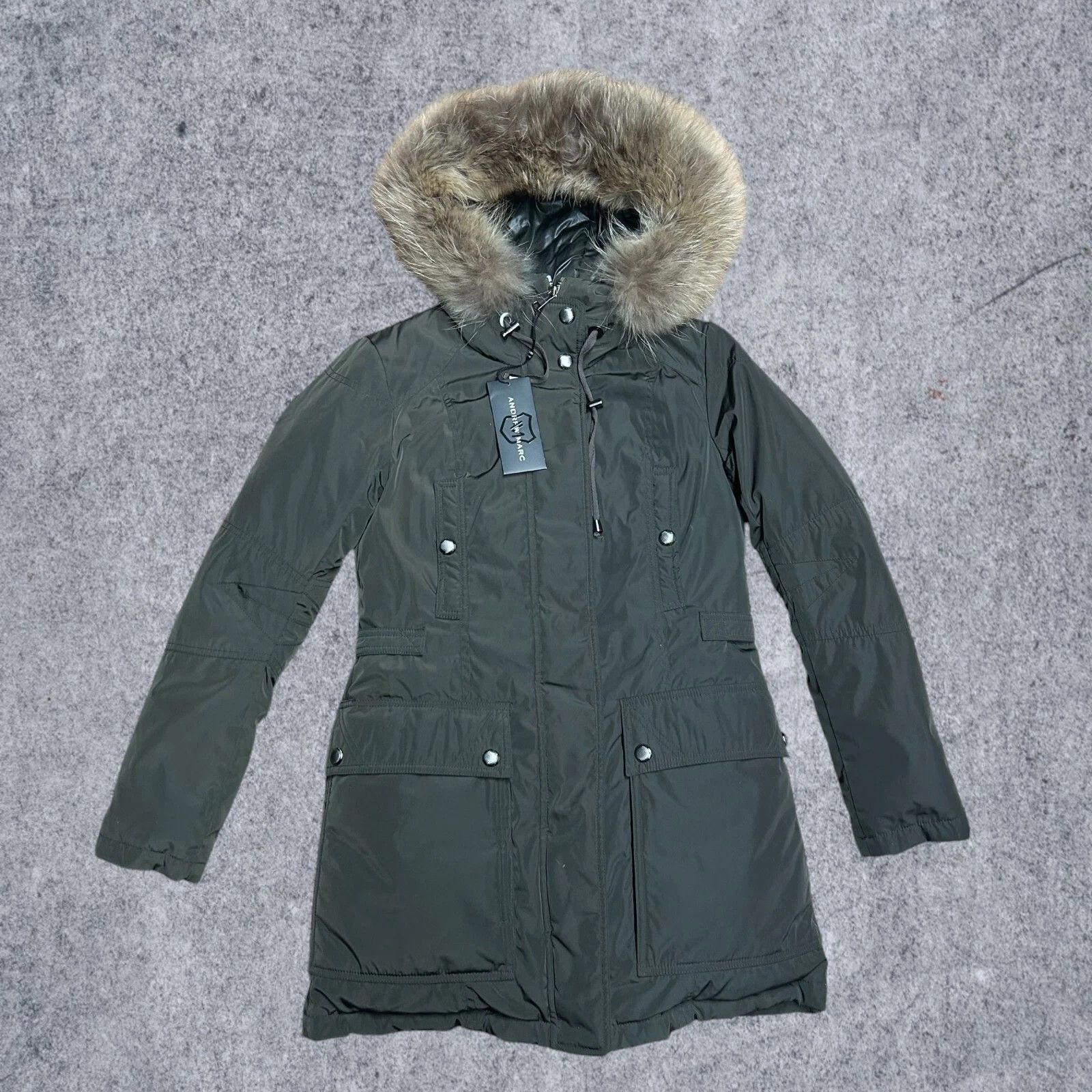 Andrew Marc Andrew Marc Parka Faux Fur Coat Nwt Olive Green Women's Xs Size US XS / EU 42 / 0 - 1 Thumbnail