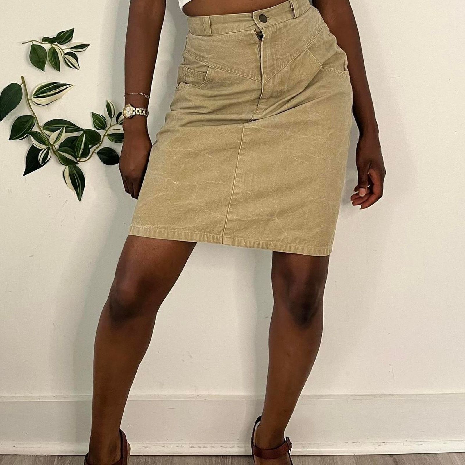 Other High waisted khaki denim skirt Size 25" / US 0 / IT 36 - 2 Thumbnail