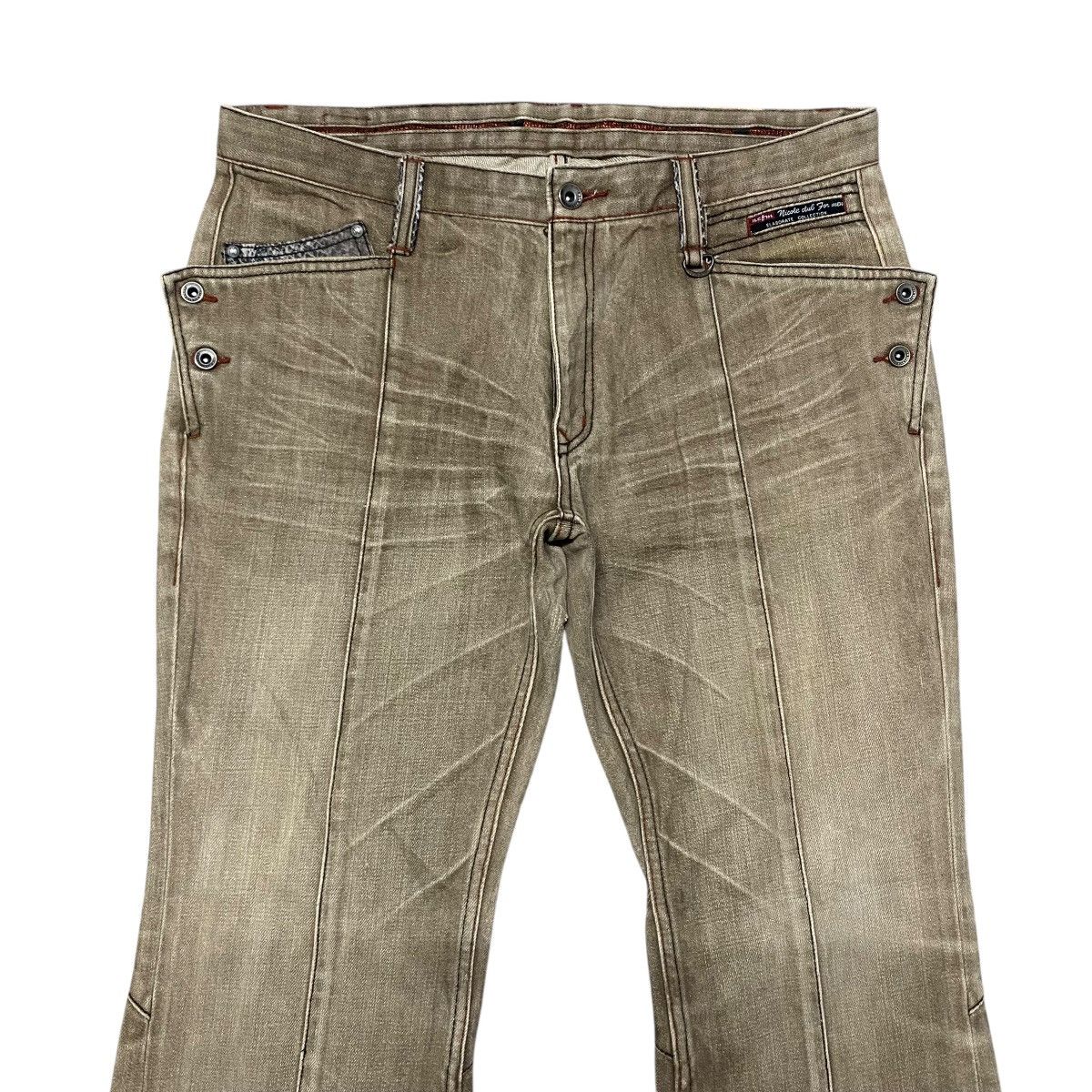 Nicole Club NCFM Fleur Brown Denim Flare Jeans Snake skin Size US 33 - 3 Thumbnail