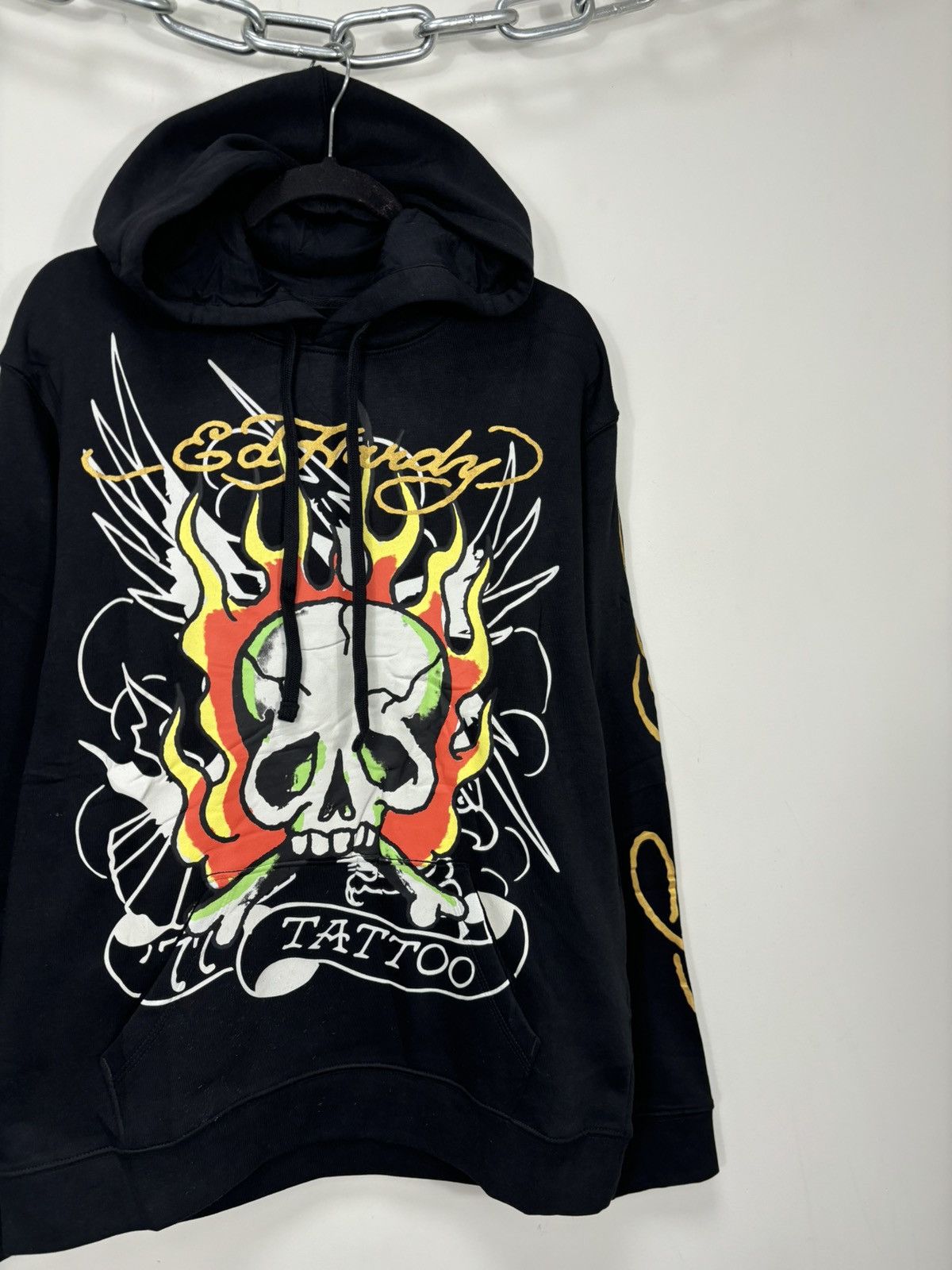 Christian Audigier Vintage Ed Hardy Y2K Skull Tattoo NEW Hype Black Hoodie Size US L / EU 52-54 / 3 - 4 Thumbnail