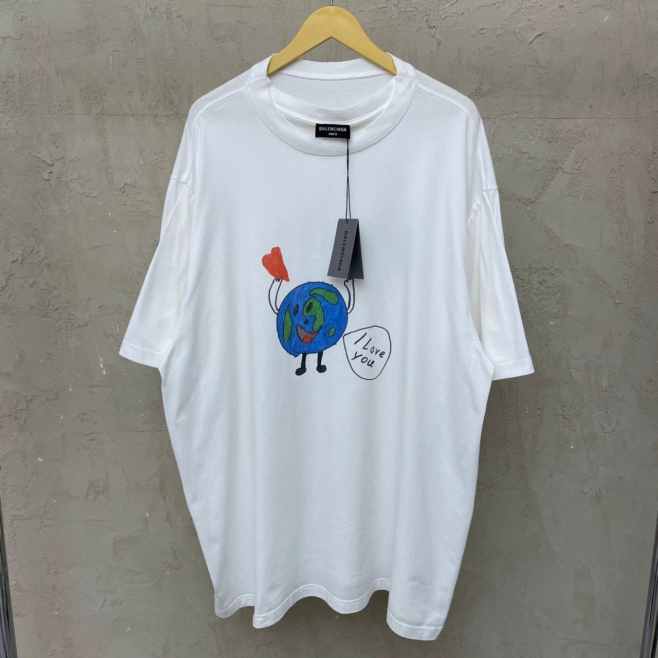 Balenciaga Balenciaga White Cartoon Earth Print Double Collar Double Sleeve Short Sleeve Size US XS / EU 42 / 0 - 1 Thumbnail