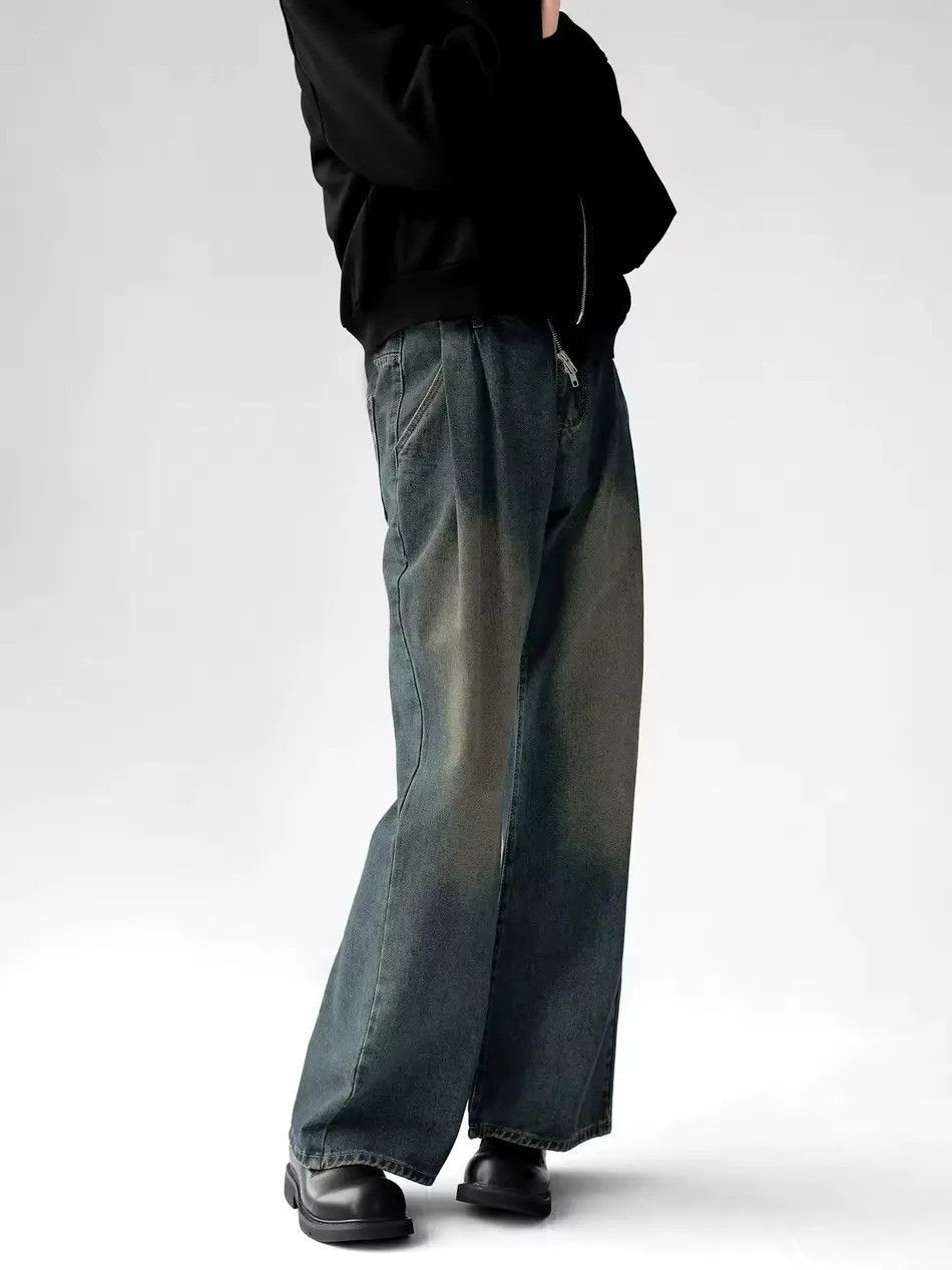 Japanese Brand Vintage baggy pleated wide leg washed jeans Size US 30 / EU 46 - 4 Thumbnail