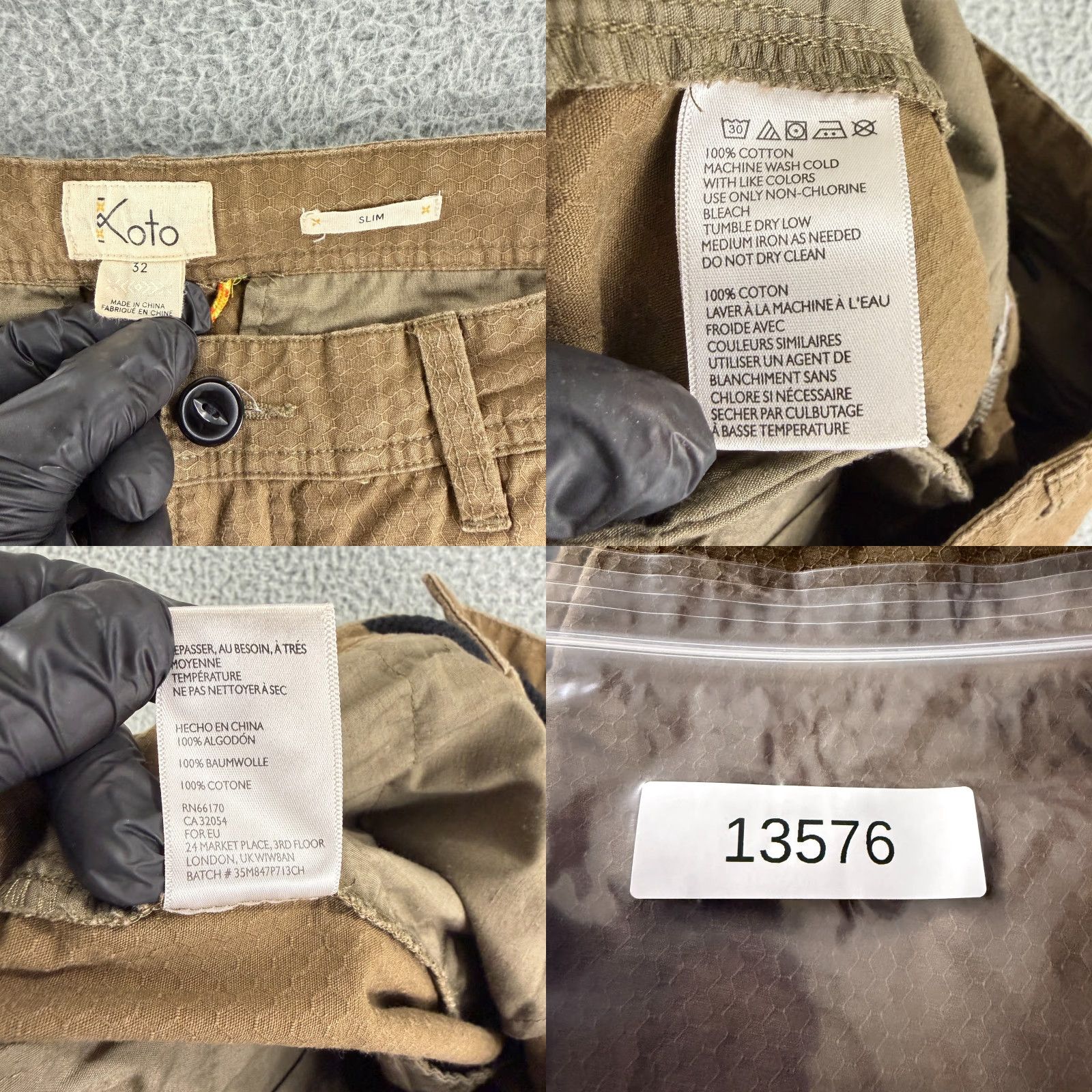 Anthropologie Koto Slim Fit Joggers Mens Size 32 Brown Khaki Chino Casual Pants Regular Cotton Comfort Breathable Front Pocket Slant Casual Classic Jogger Style Size US XS / EU 42 / 0 - 9 Thumbnail