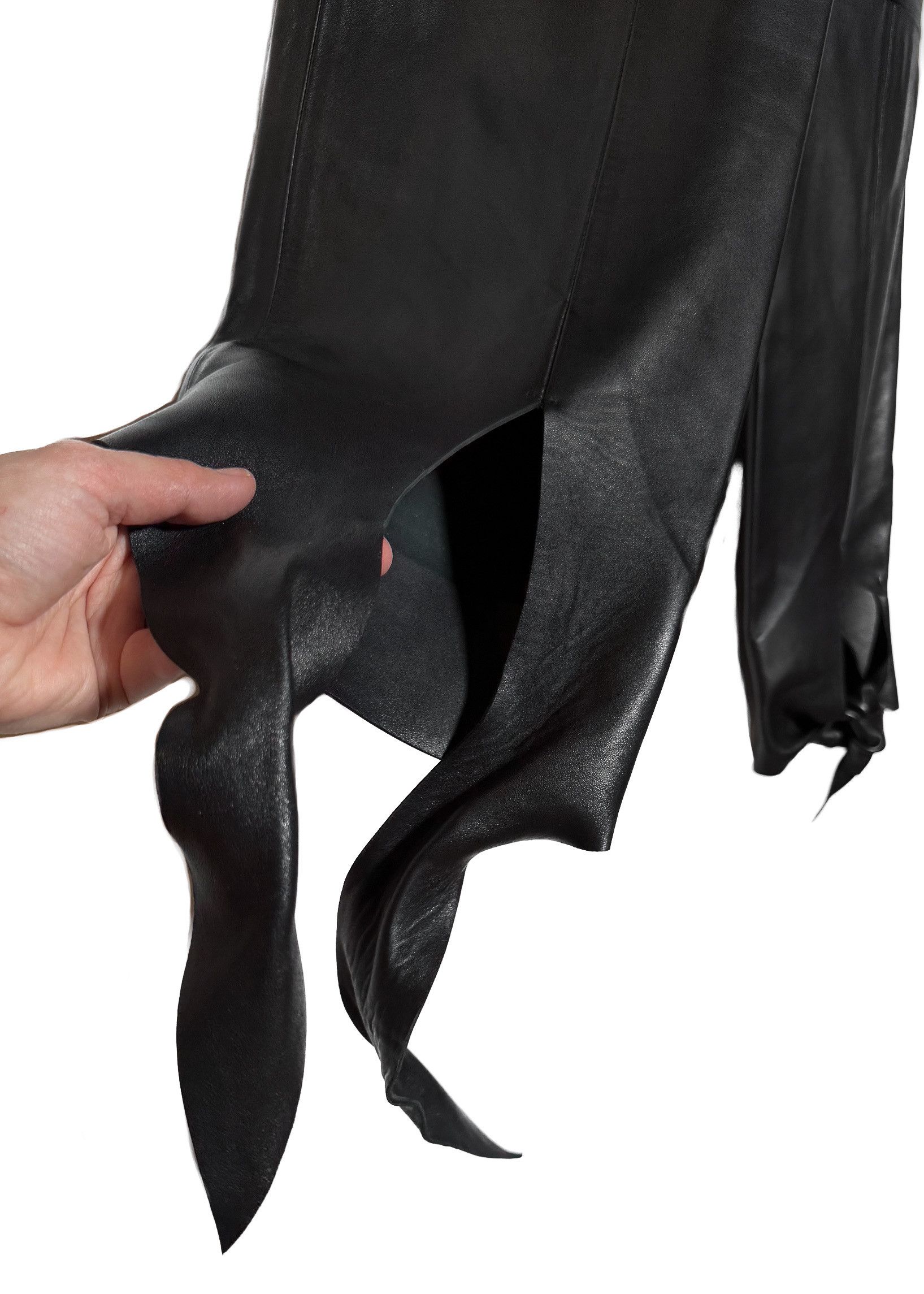 Off-White Off-White Black Leather Tied Ankle Pants Size 25" / US 0 / IT 36 - 5 Thumbnail