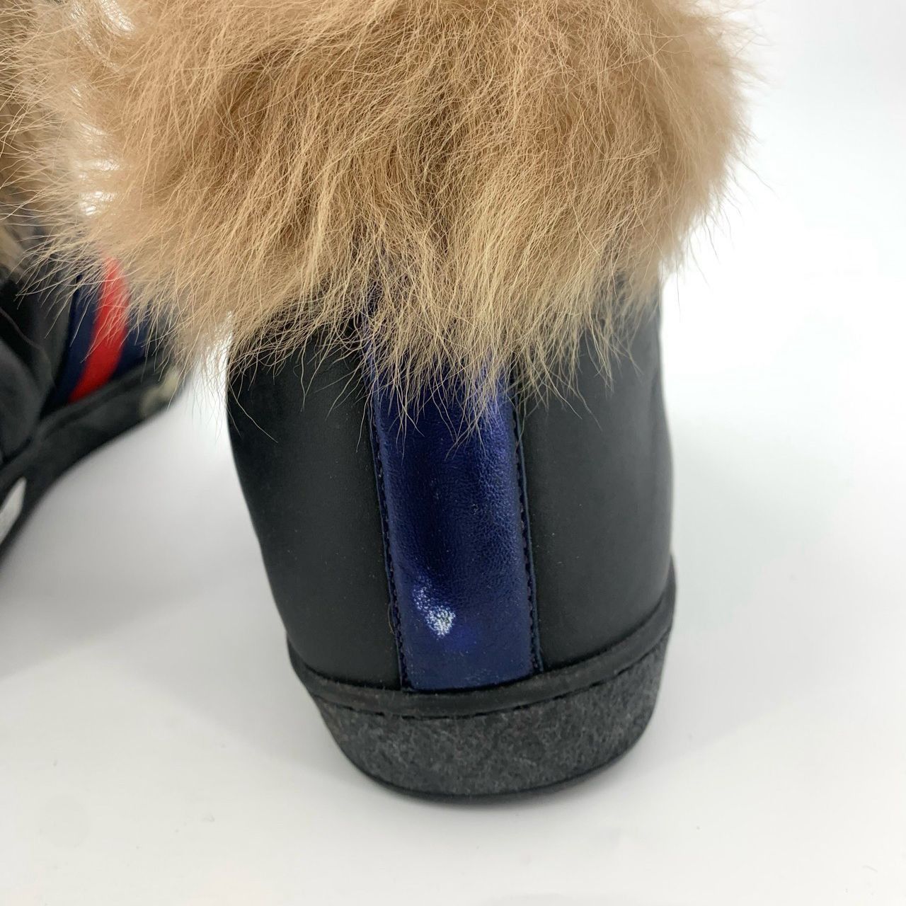 Gucci [Gucci] Ace Red/Blue Web Stripe Bee-Embroidered Lace-Up Snea Size US 10.5 / IT 40.5 - 2 Thumbnail