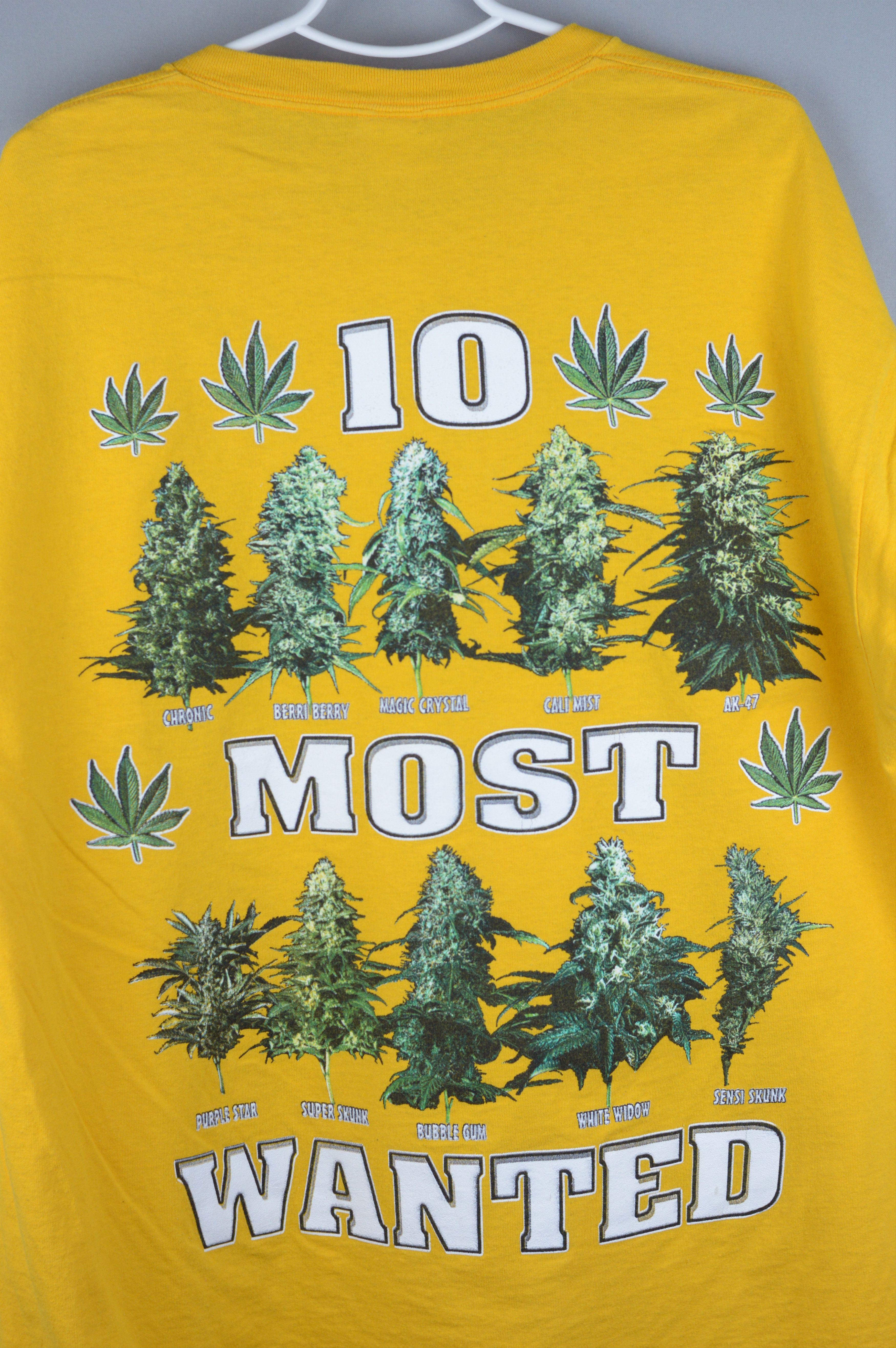 Vintage Vintage 10 most wanted marijuana pot 420 stoner t shirt Size US XL / EU 56 / 4 - 5 Thumbnail