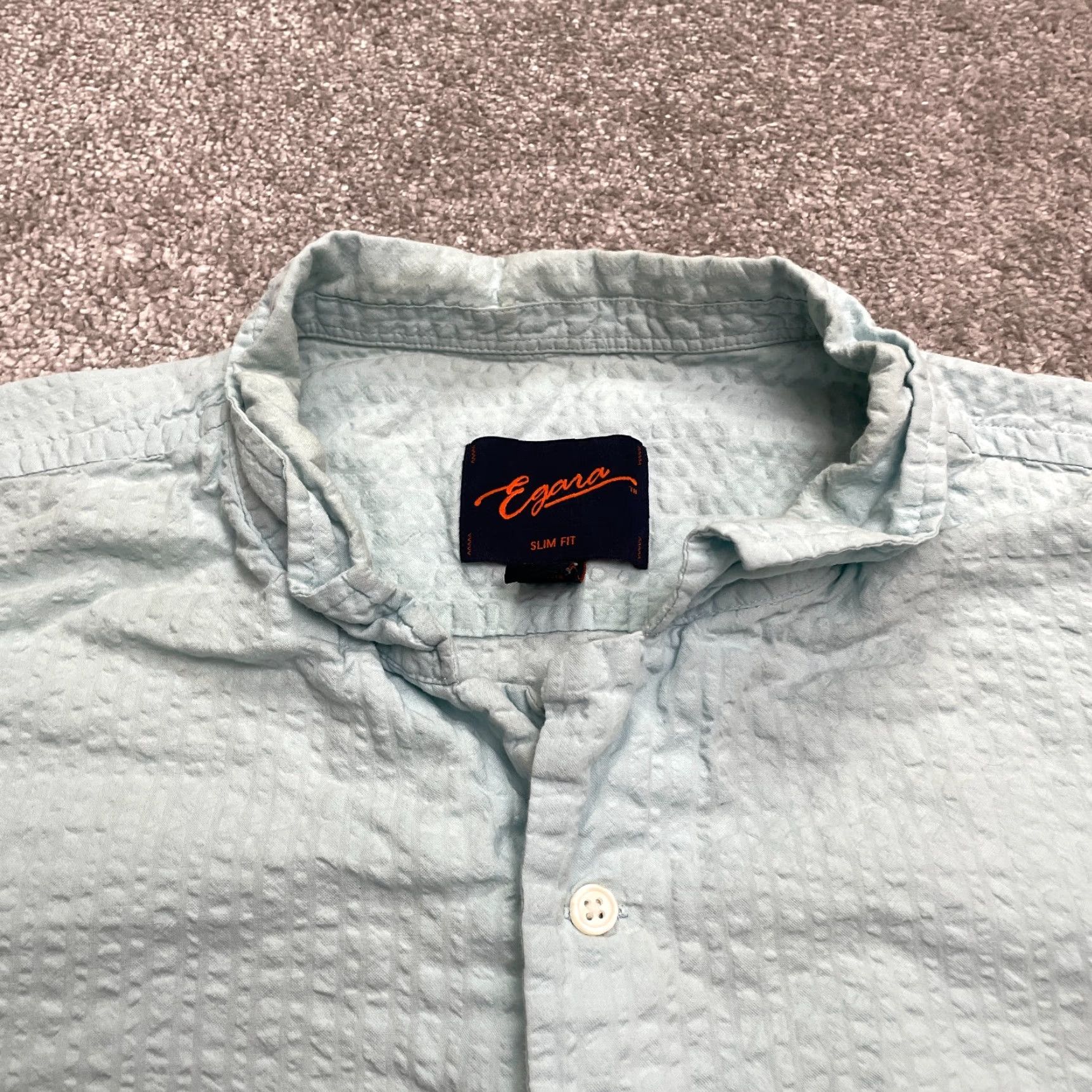 Egara Egara Slim Fit Button Down Shirt Mens XL Light Green Summer Casual Outdoor Size US XL / EU 56 / 4 - 3 Thumbnail