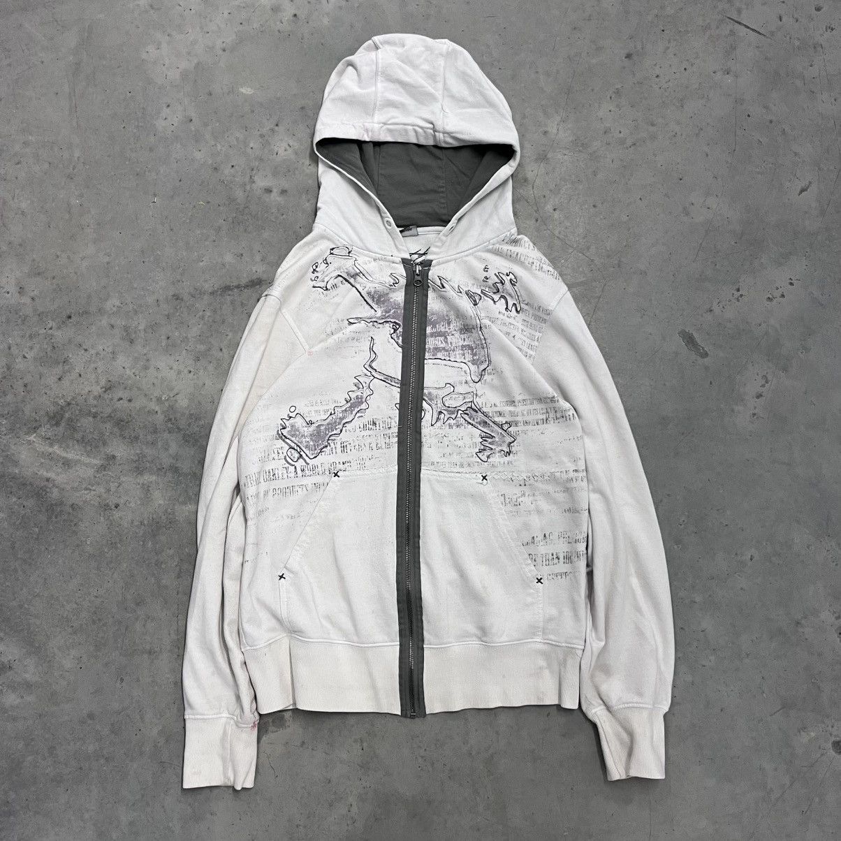 CRAZY Y2K Vintage Oakley Women's Zip Up Skull Embroidered M