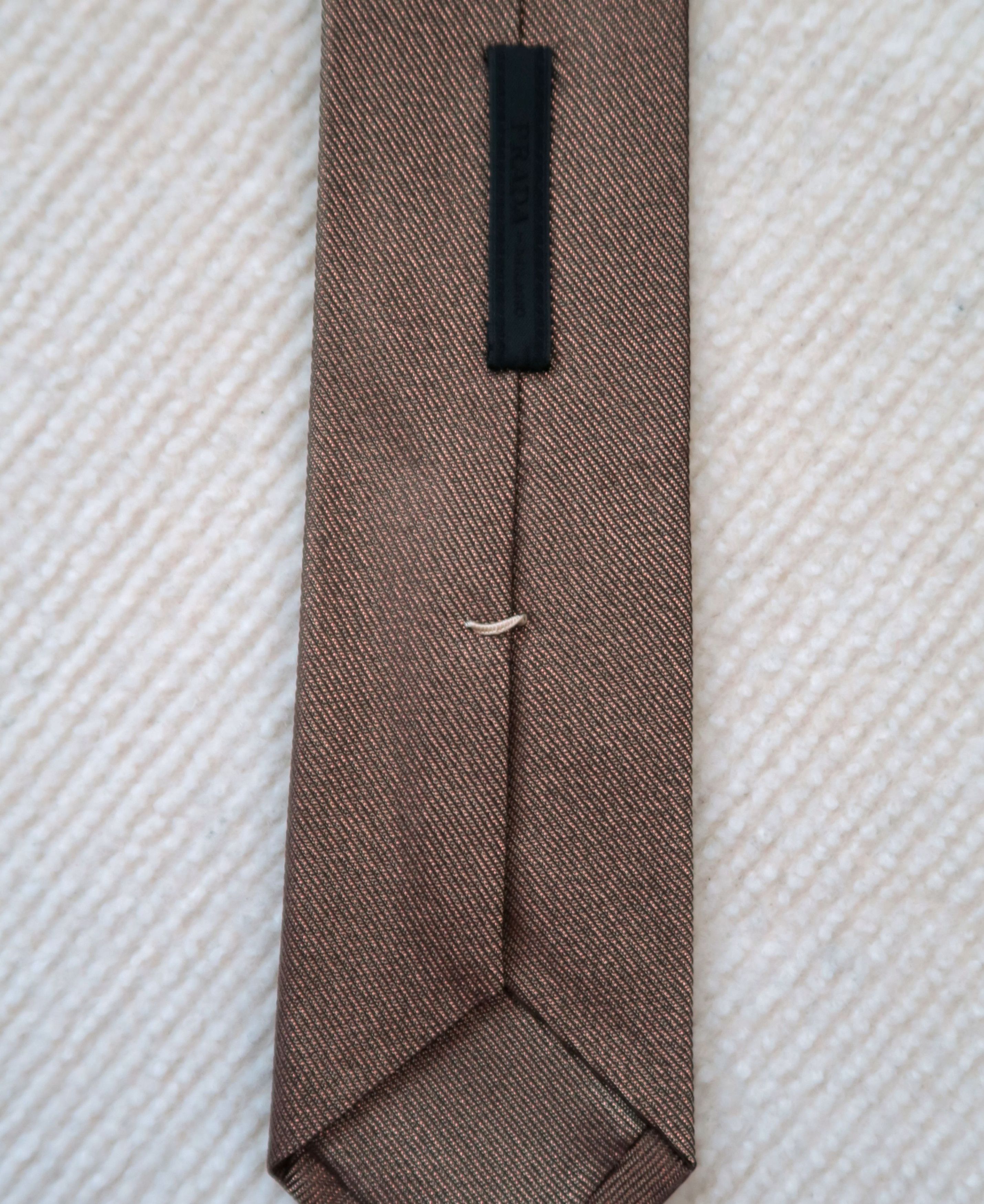 Prada Prada Rare Bronze Shimmer Silk Tie Size ONE SIZE - 4 Thumbnail