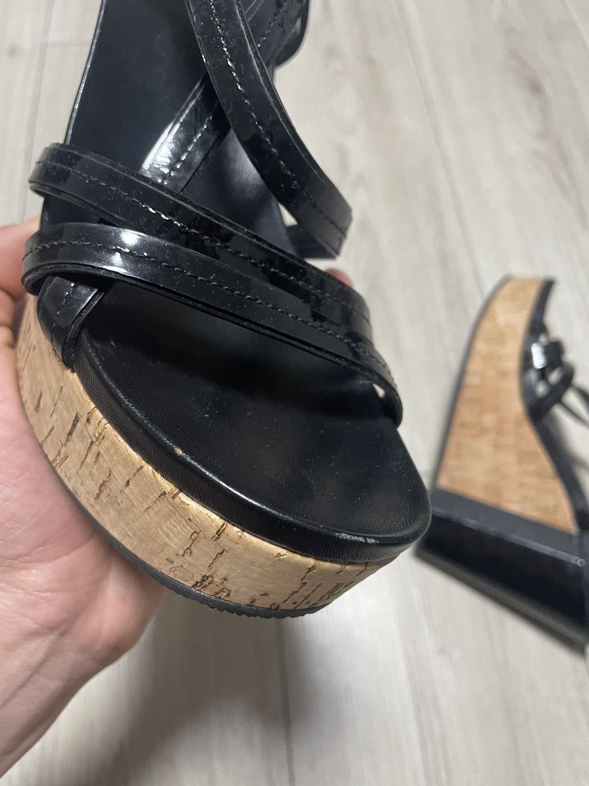 Prada Prada Sport Leather And Cork Platform Heels Shoes Women’s Size US 9 / IT 39 - 10 Thumbnail