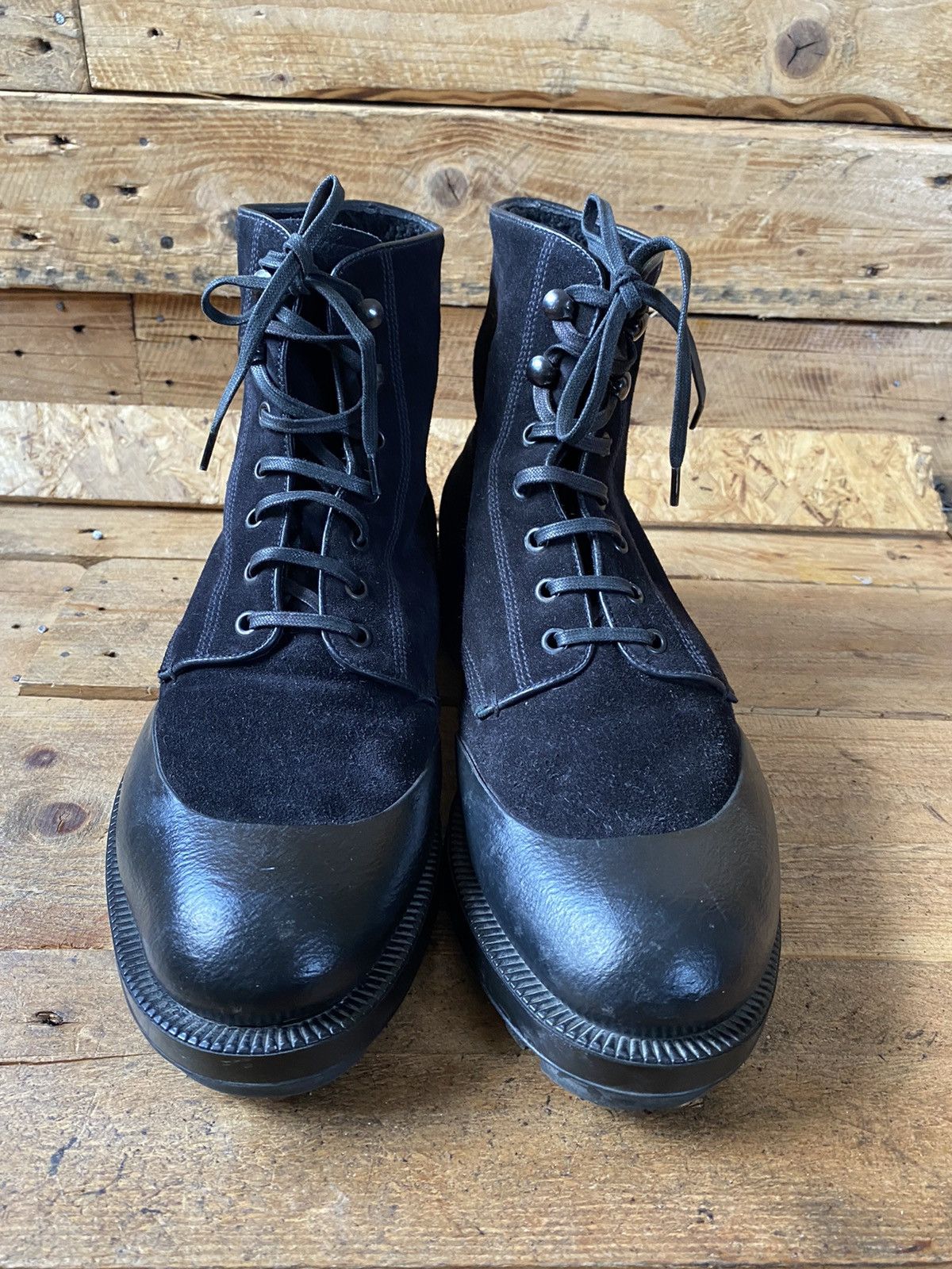 Prada Prada Fw12 rubber toe black chunky leather sneaker szuk 7.5 Size US 8.5 / EU 41-42 - 3 Thumbnail