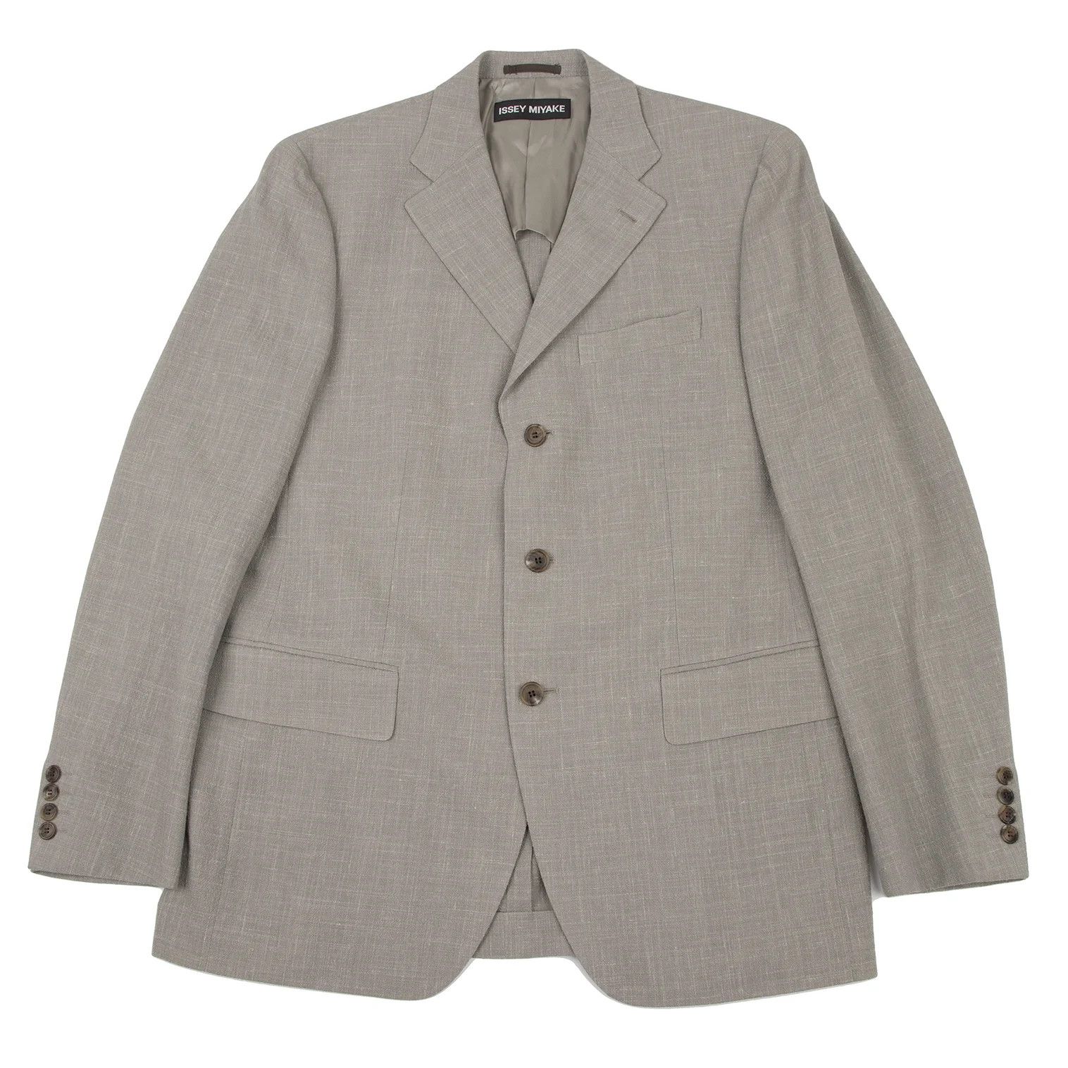 Issey Miyake Wool Linen 3-Button Jacket in Gray Size 4 Size US XL / EU 56 / 4 - 1 Thumbnail