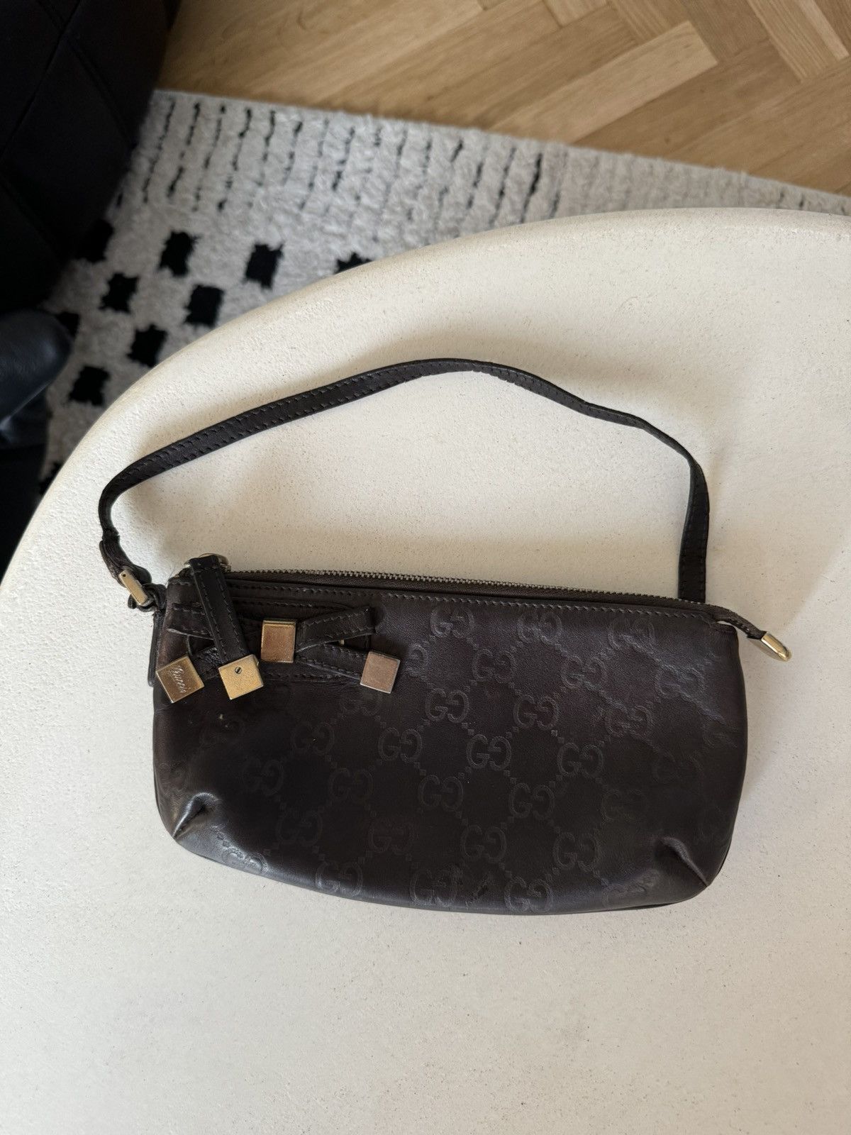 Gucci Vintage Monogram Gucci Clutch Bag Brown Leather Designer Size ONE SIZE - 1 Thumbnail