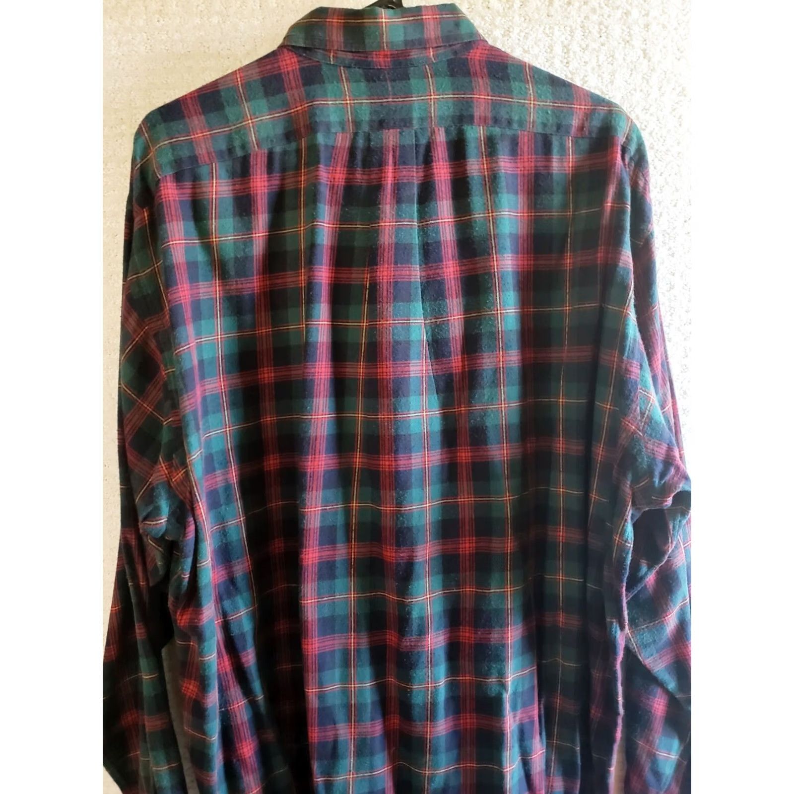 Ralph Lauren Ralph Lauren Blake Men's L Flannel Red Green Tartan Plaid L/S Button Front Shirt Size US L / EU 52-54 / 3 - 7 Thumbnail