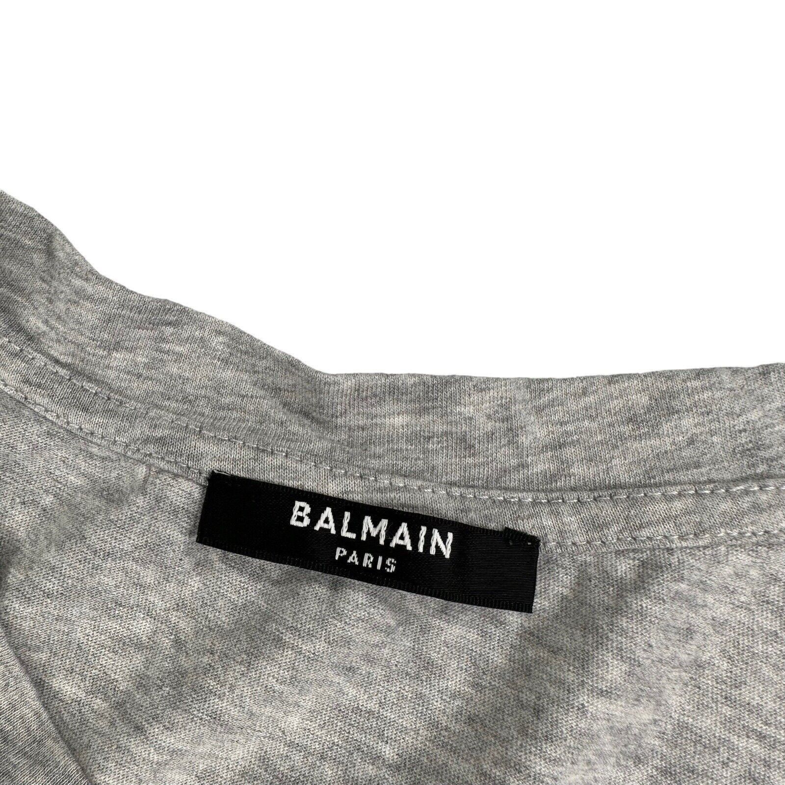 Balmain Balmain Size M T-Shirt Grey 3D Illusion Block Logo Tee Size US M / EU 48-50 / 2 - 3 Thumbnail
