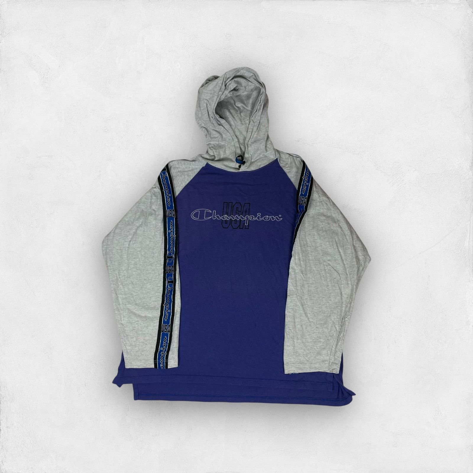 Champion × Vintage Champion Mens Blue Gray Logo Long Sleeve Pullover Hoodie 2XL Size US XXL / EU 58 / 5 - 1 Thumbnail