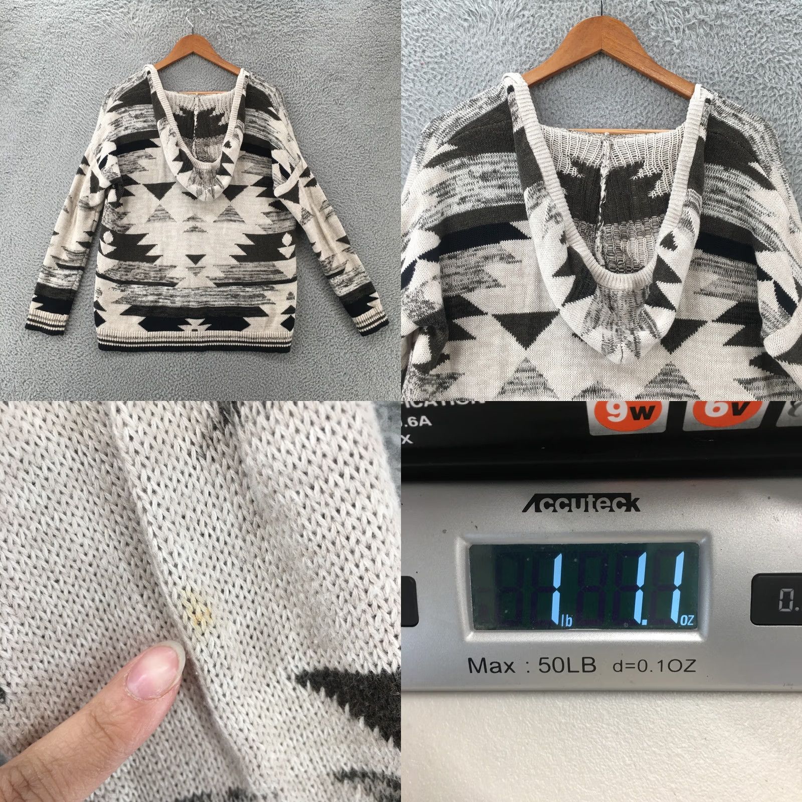 American Eagle Outfitters American Eagle Outfitters Aztec Hooded Sweater Womens XS Black White Scoop Neck Size XS / US 0-2 / IT 36-38 - 8 Thumbnail