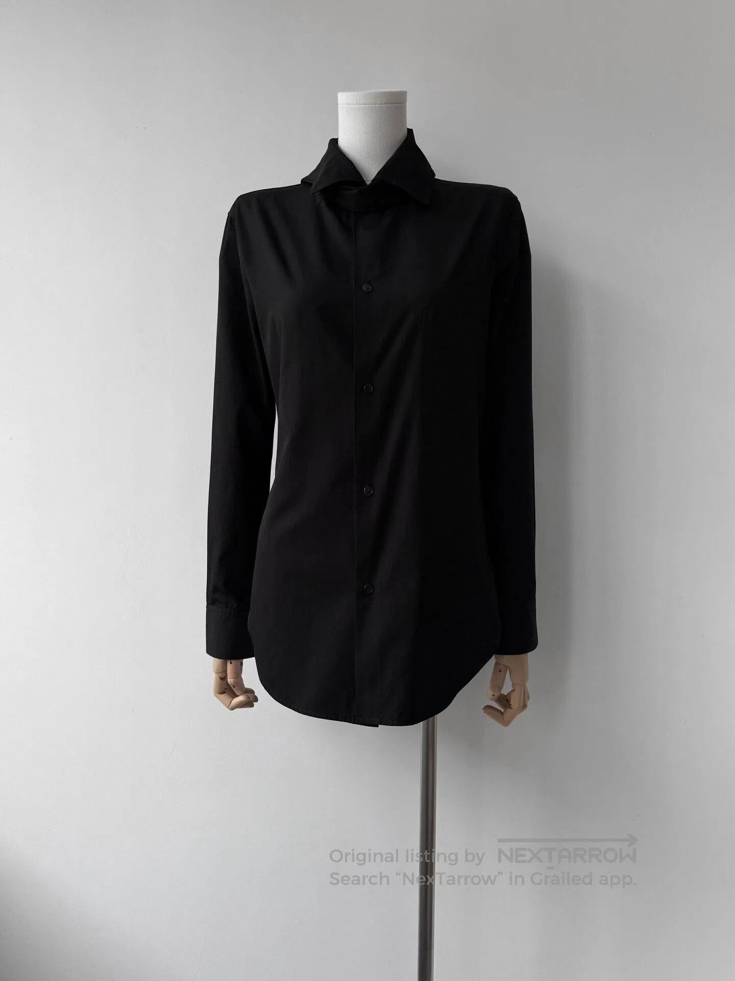 Y's Yohji Yamamoto Black Cotton Shirt. Size S / US 4 / IT 40 - 4 Thumbnail